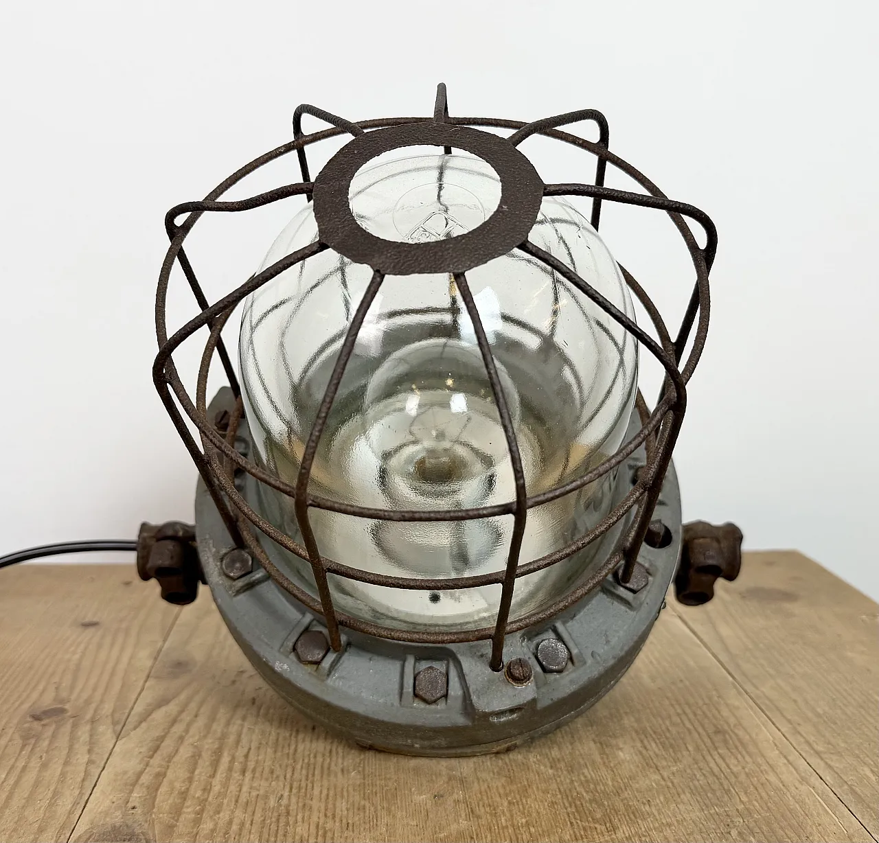 Grey Industrial Explosion Proof Lamp from Elektrosvit, 1960s 17
