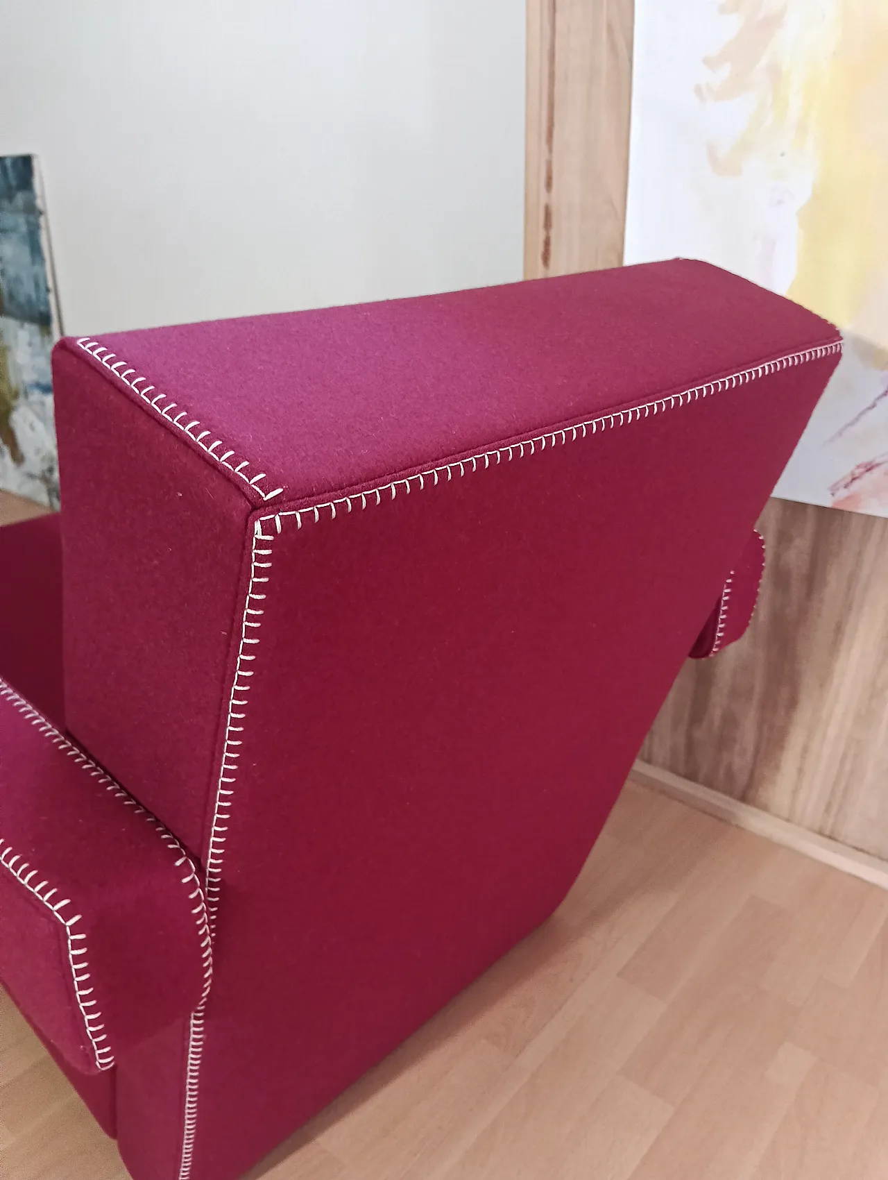 Poltrona Utrecht 637 in lana bordeaux di Cassina, anni 2000 57