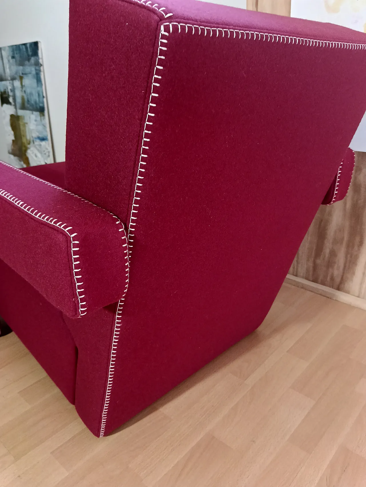 Poltrona Utrecht 637 in lana bordeaux di Cassina, anni 2000 58