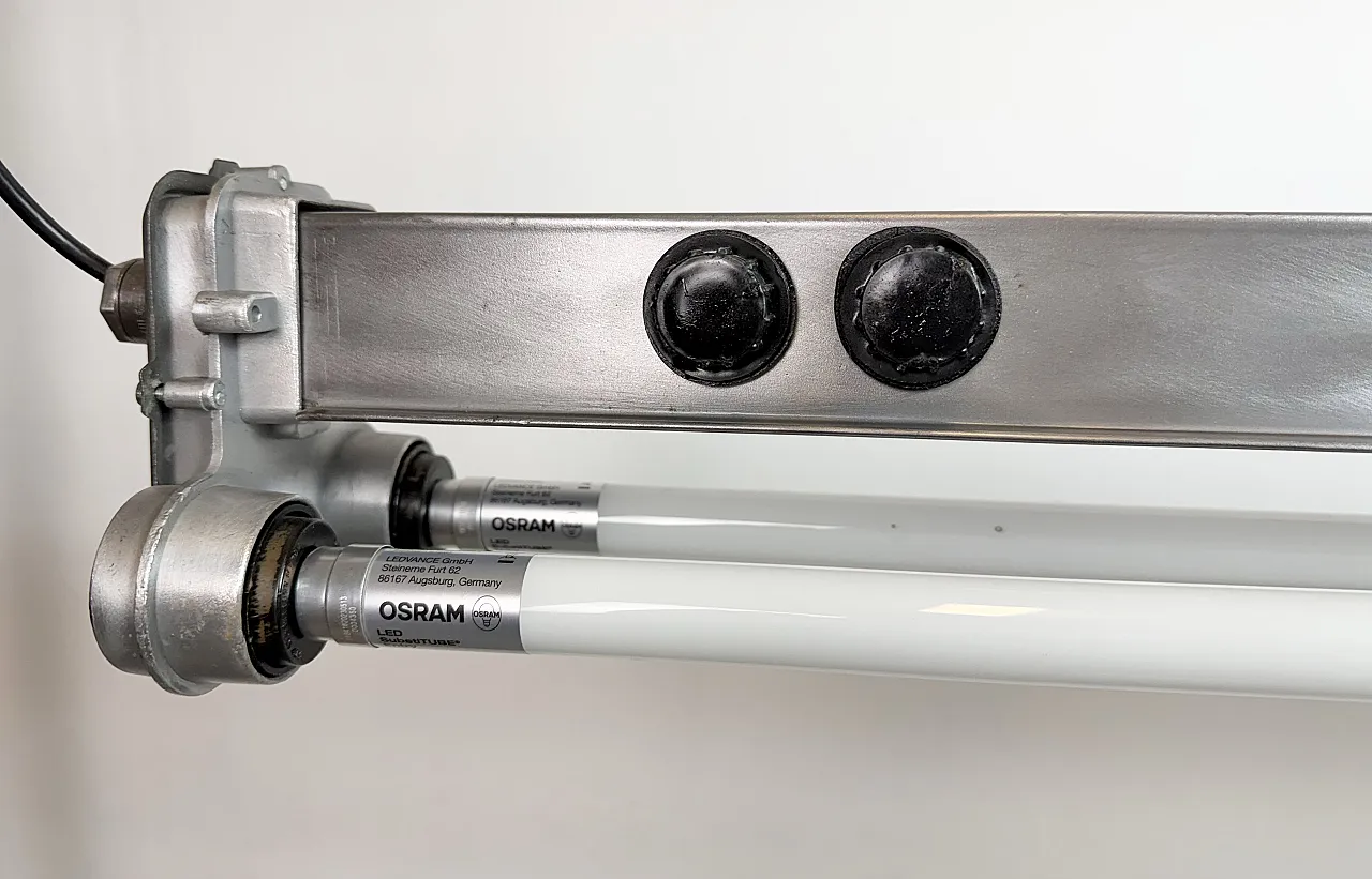 Industrial Polished Hanging Tube Light, 1970s 10