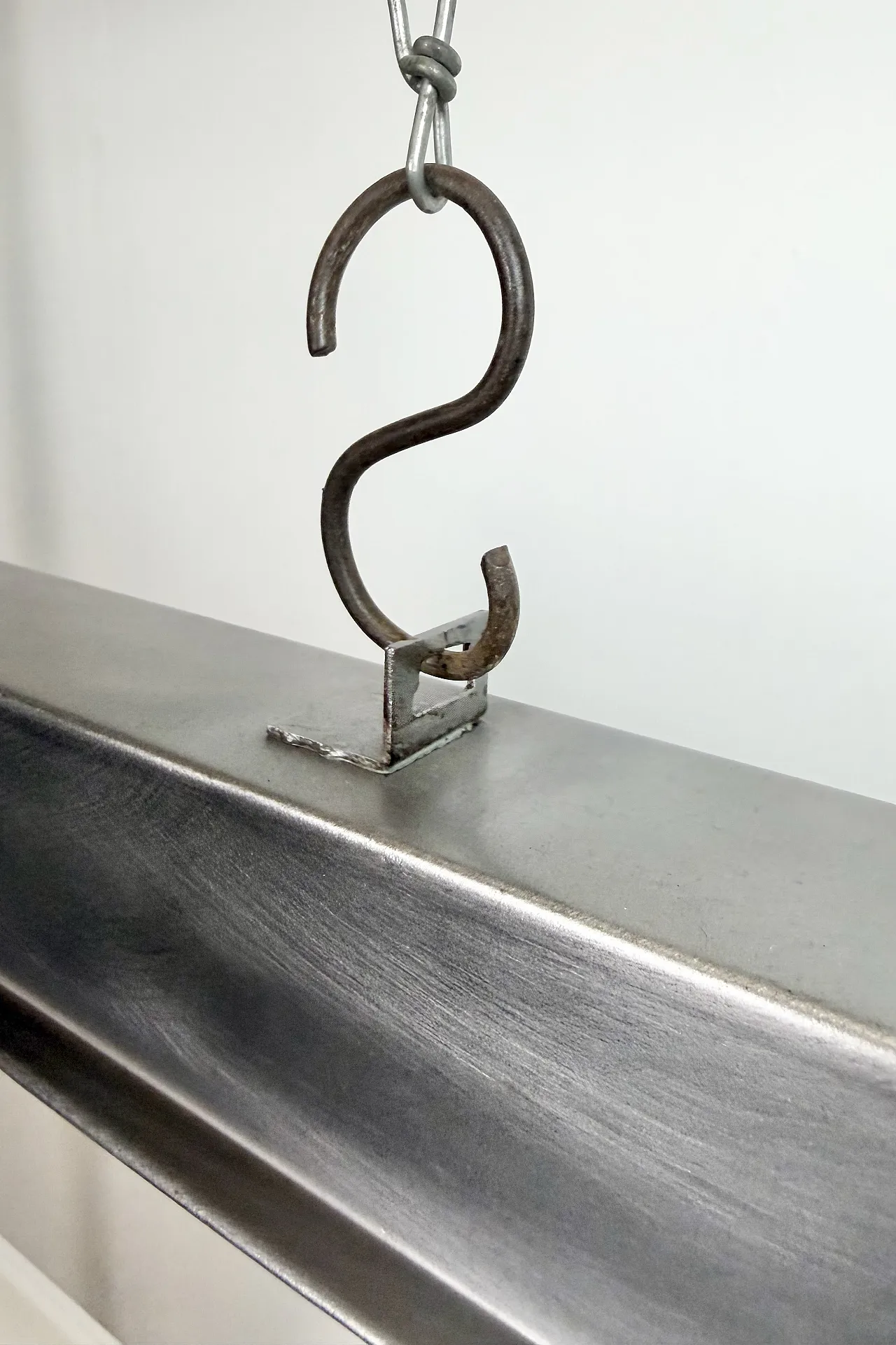 Industrial Polished Hanging Tube Light, 1970s 11
