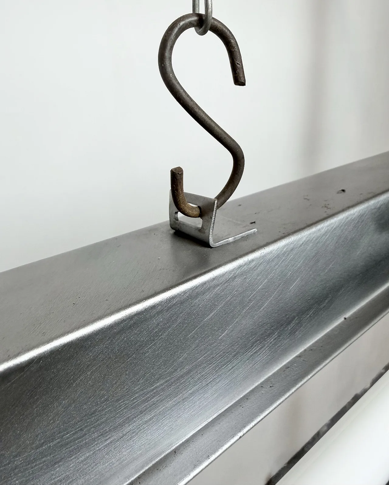 Industrial Polished Hanging Tube Light, 1970s 12