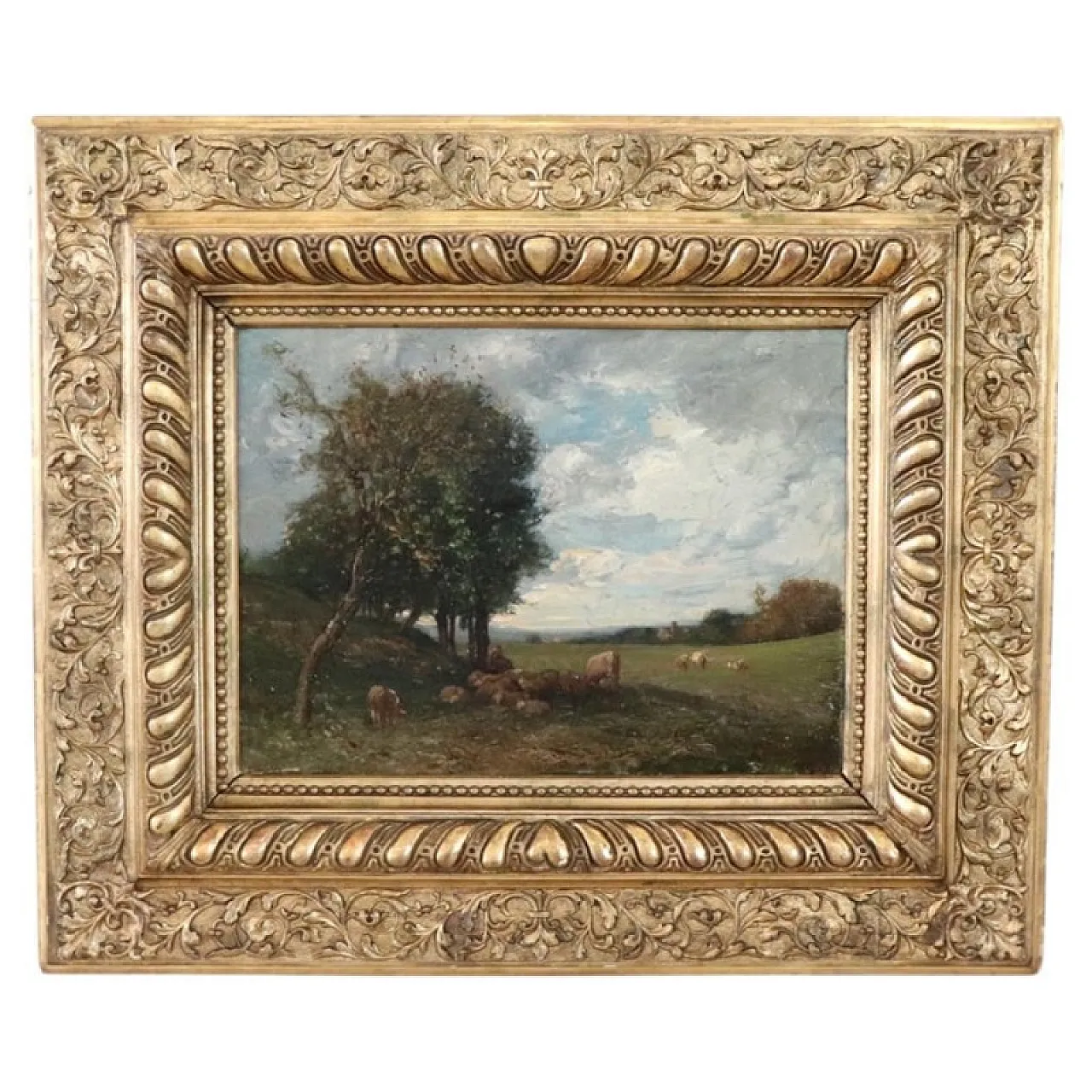Landscape with flock and shepherd byBussolino, 19th century 1