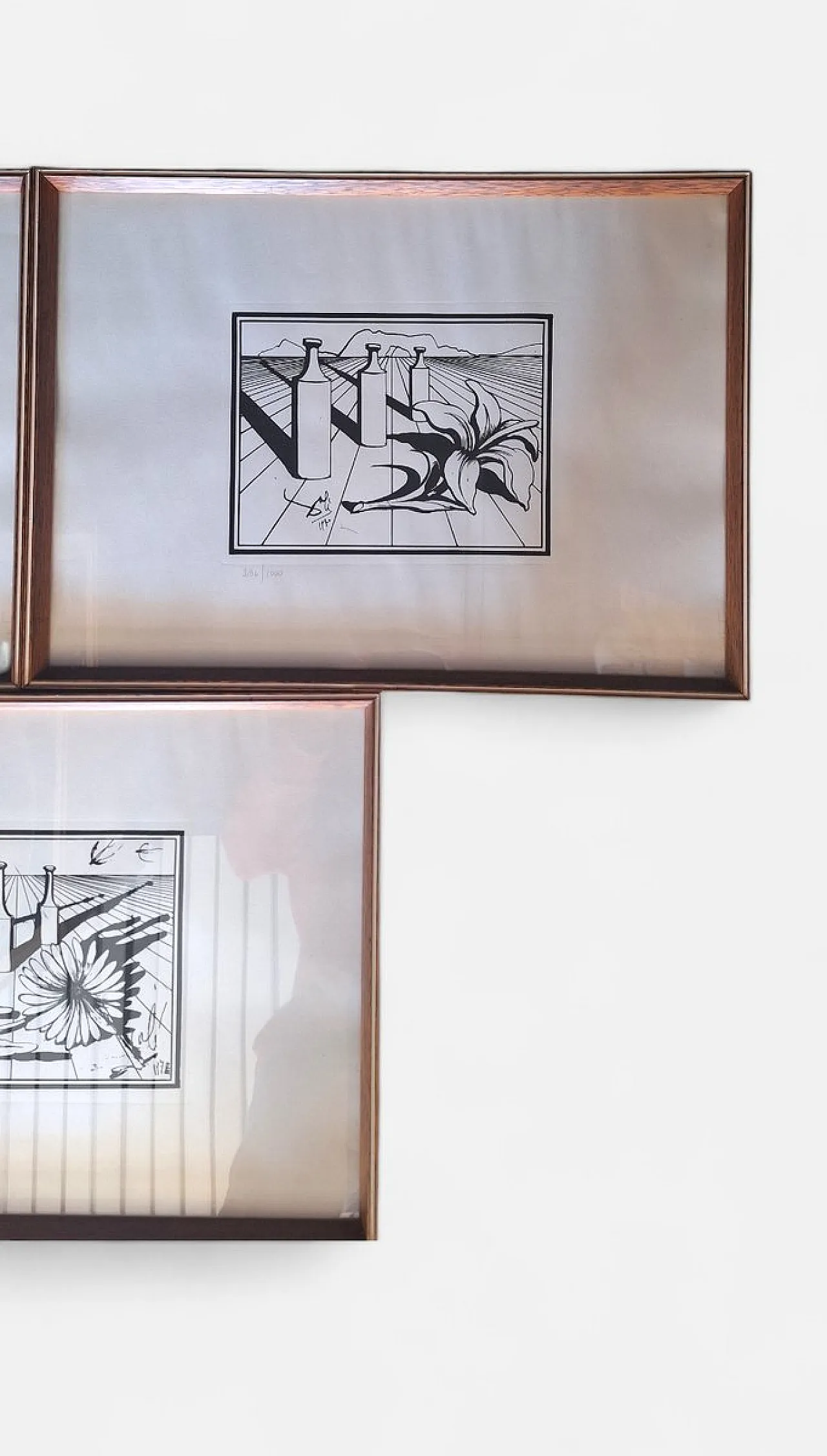 3 Serigrafie di Salvador Dali, Composizioni Rosso Antico, anni '70 3