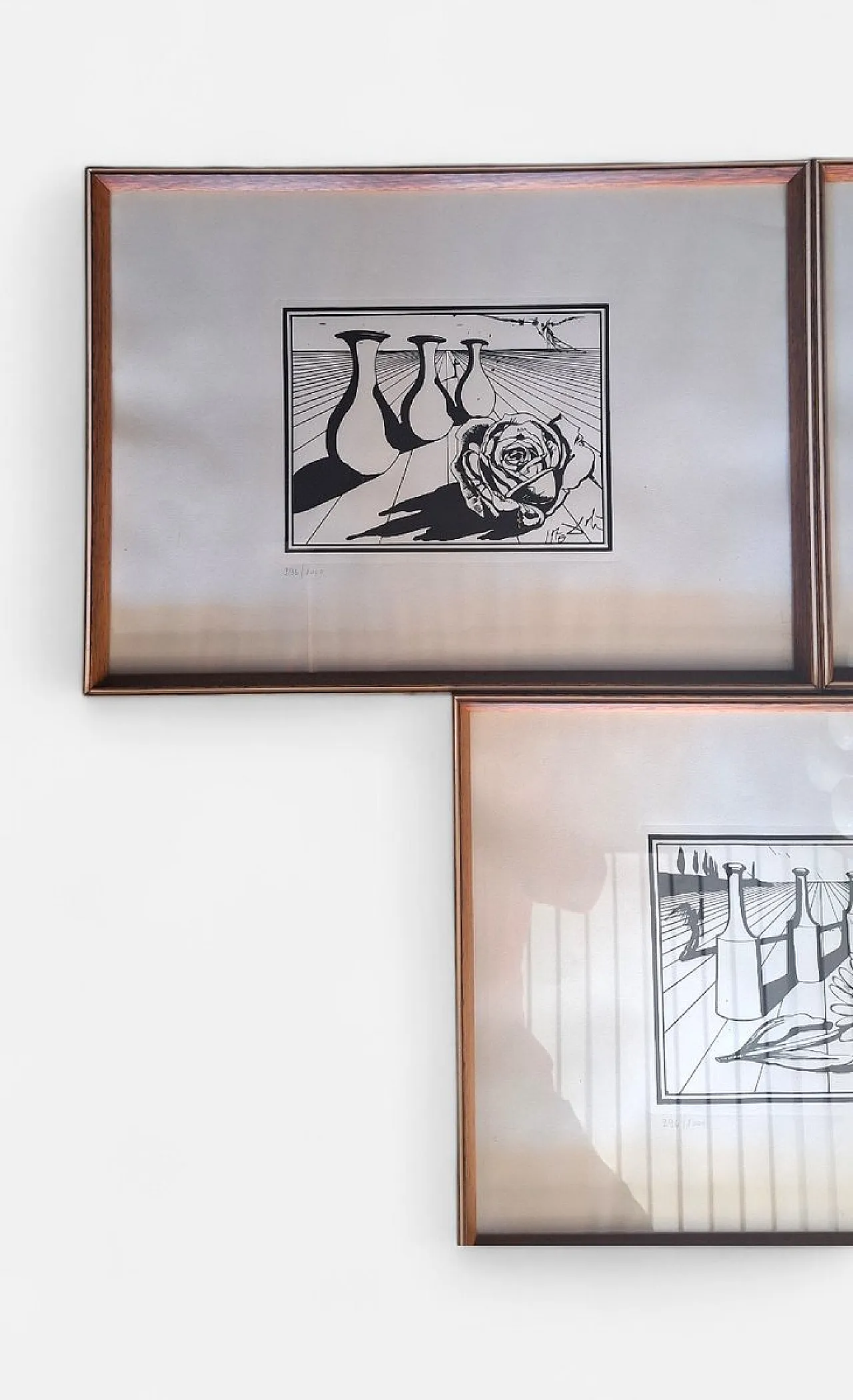3 Serigrafie di Salvador Dali, Composizioni Rosso Antico, anni '70 4