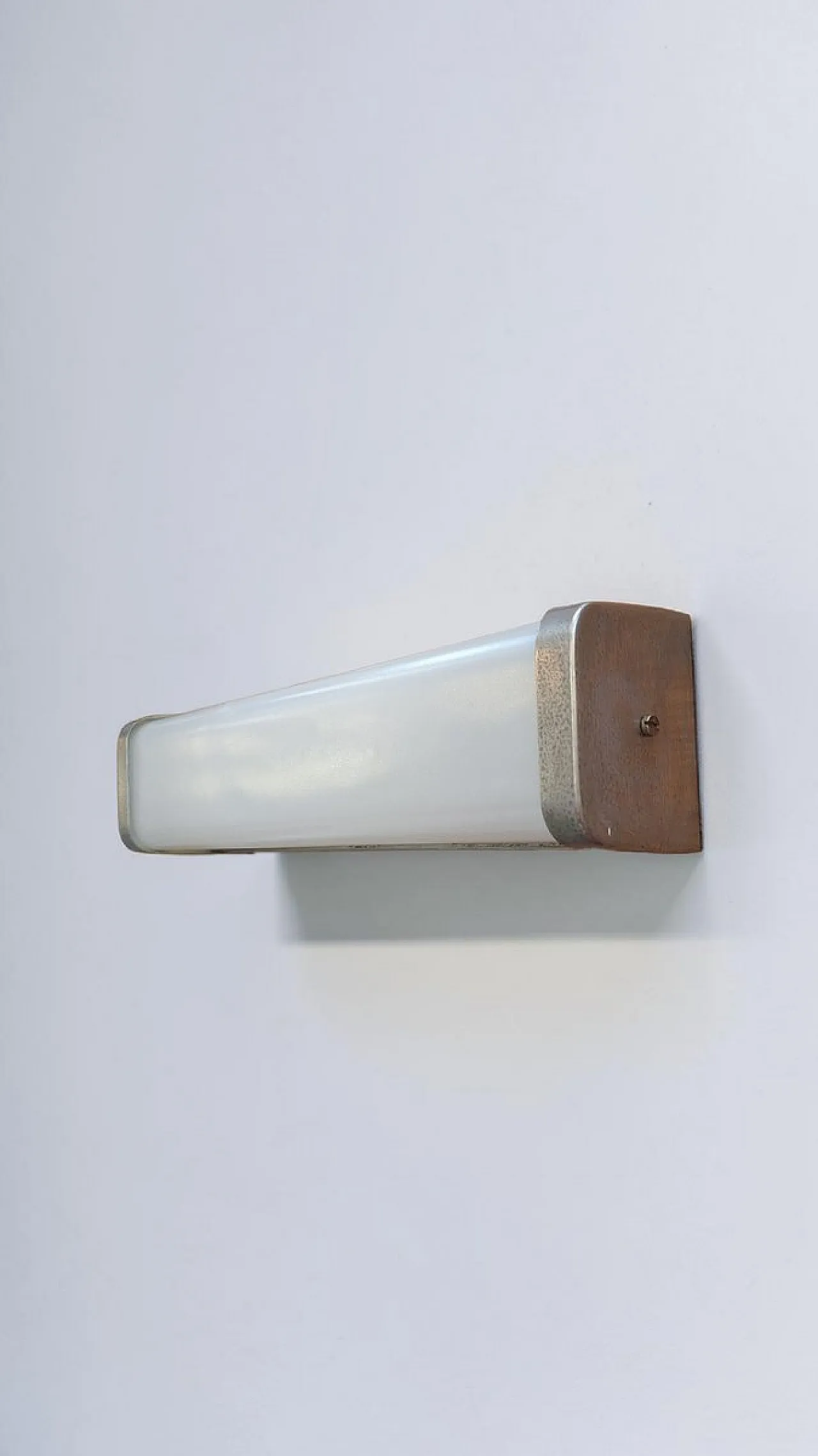 Lampada da parete in vetro e metallo, anni '60 1