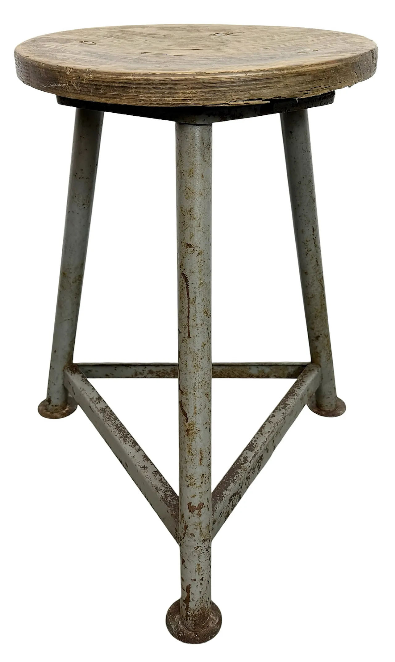 Grey Industrial Workshop Stool, 1960s 1