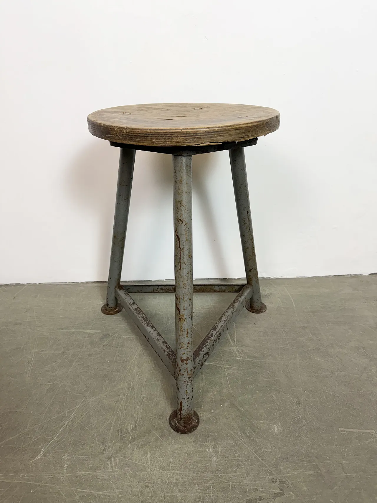 Grey Industrial Workshop Stool, 1960s 2
