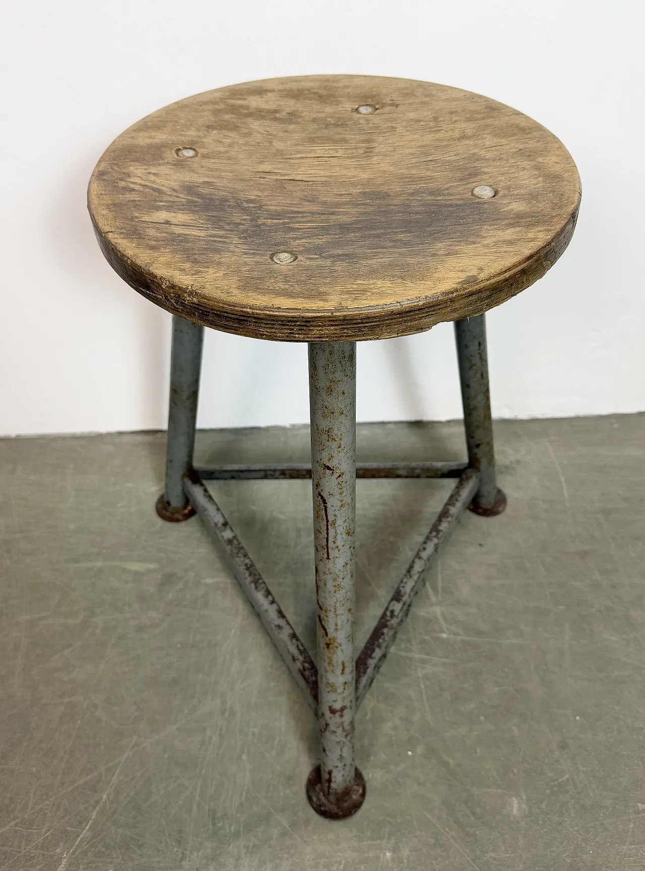 Grey Industrial Workshop Stool, 1960s 3