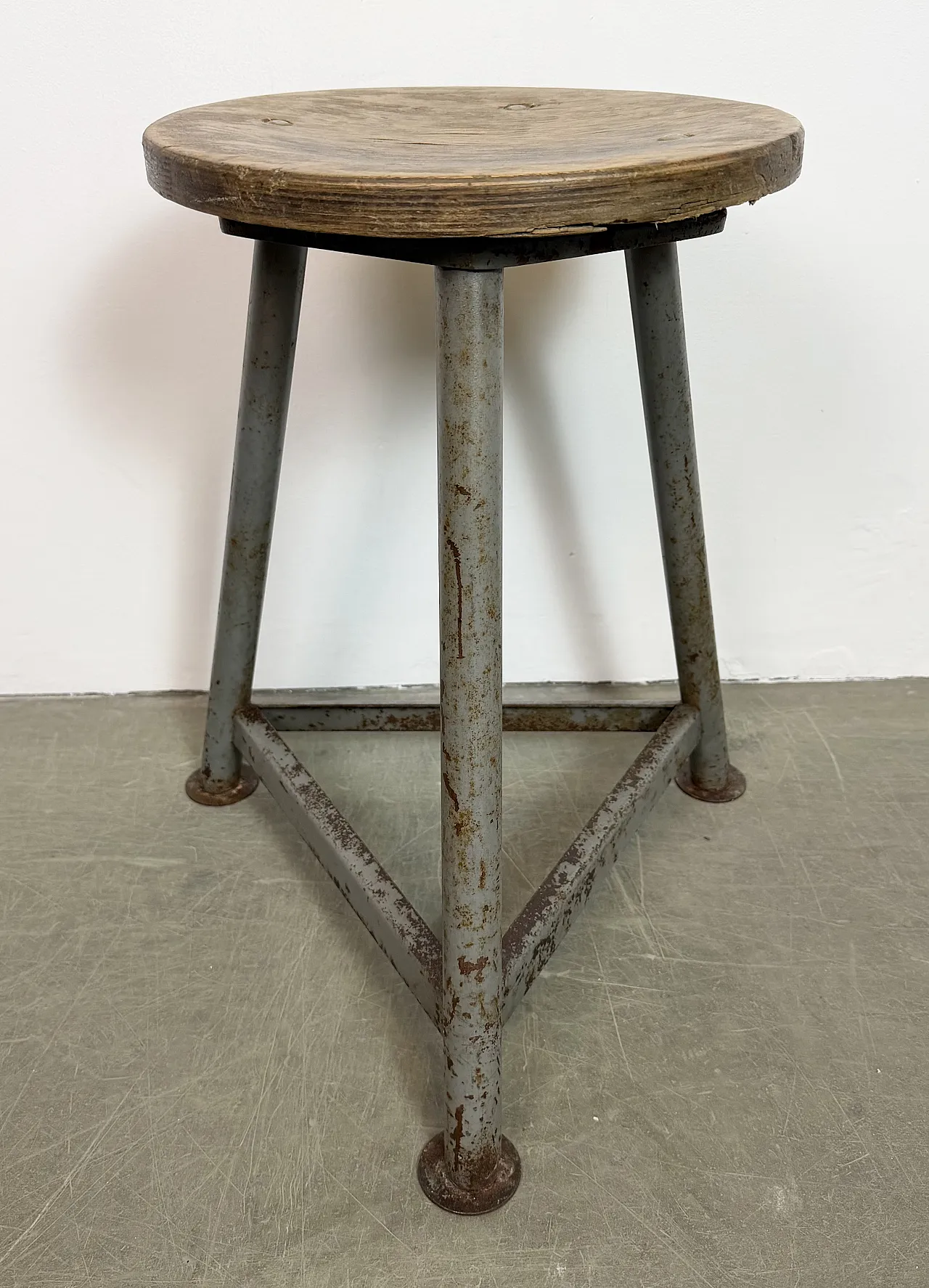 Grey Industrial Workshop Stool, 1960s 4