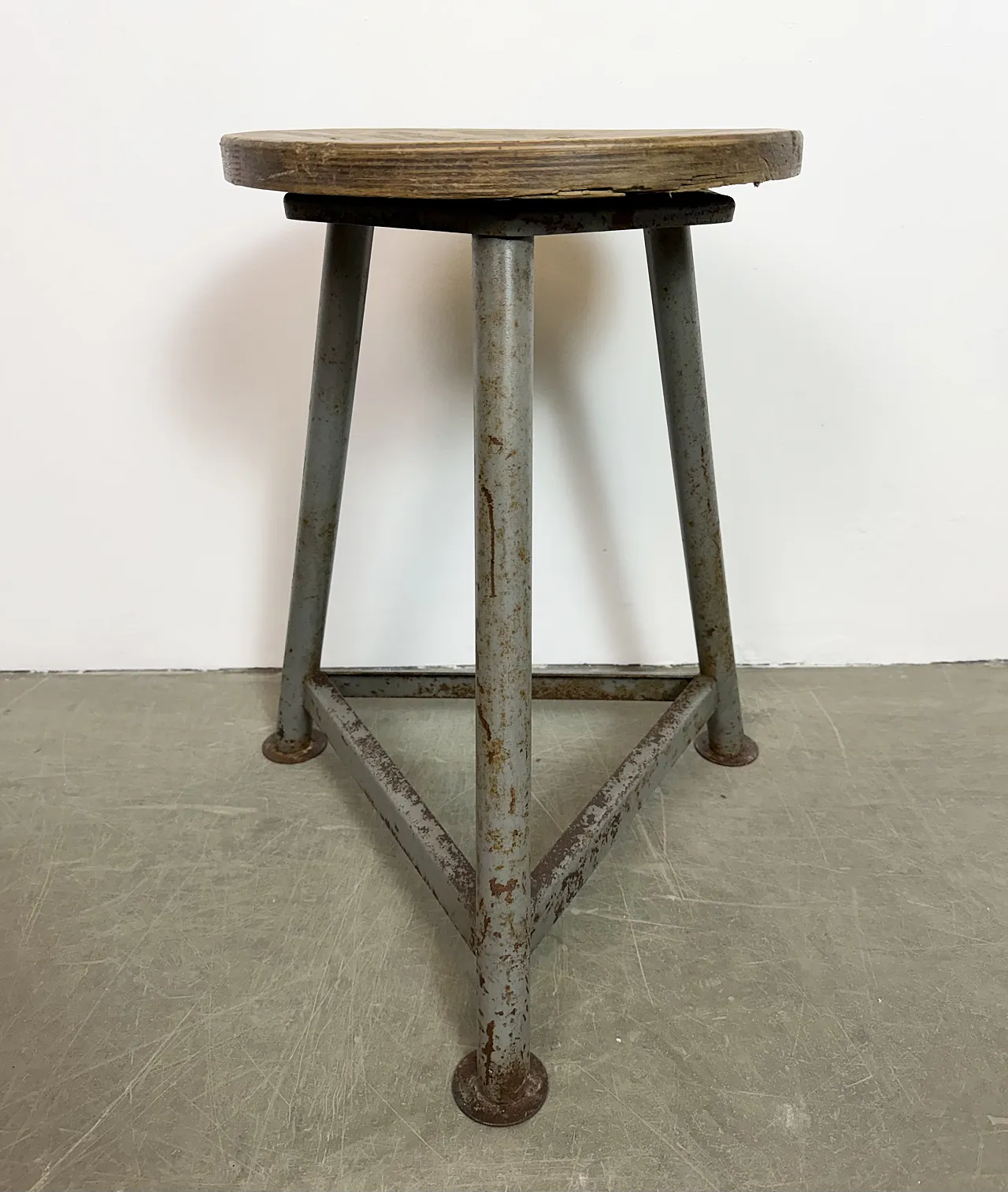 Grey Industrial Workshop Stool, 1960s 5
