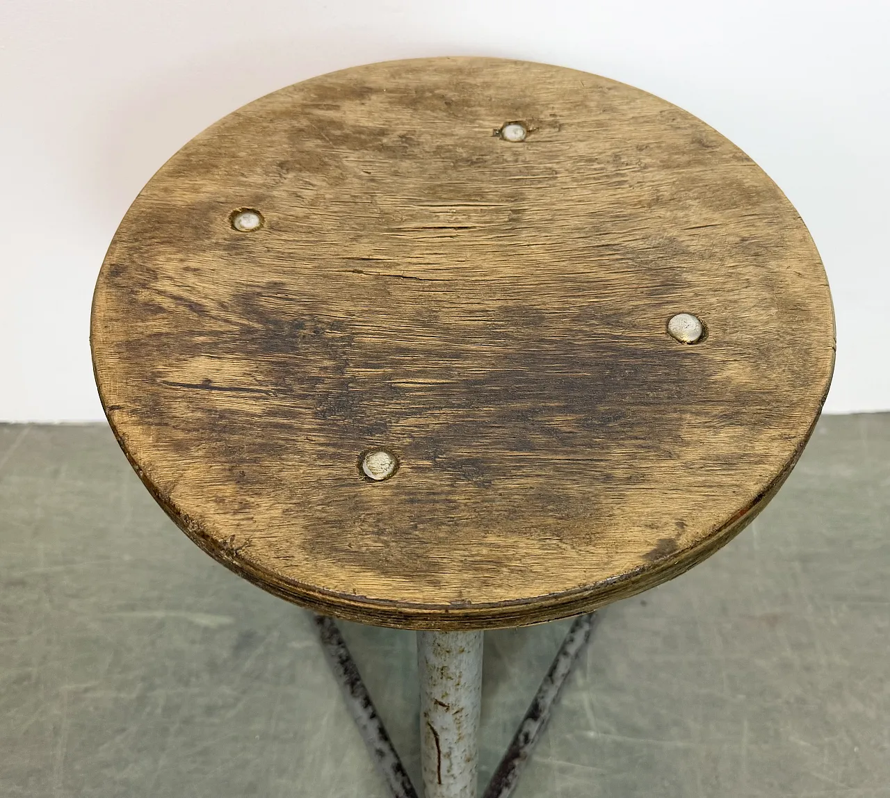 Grey Industrial Workshop Stool, 1960s 7