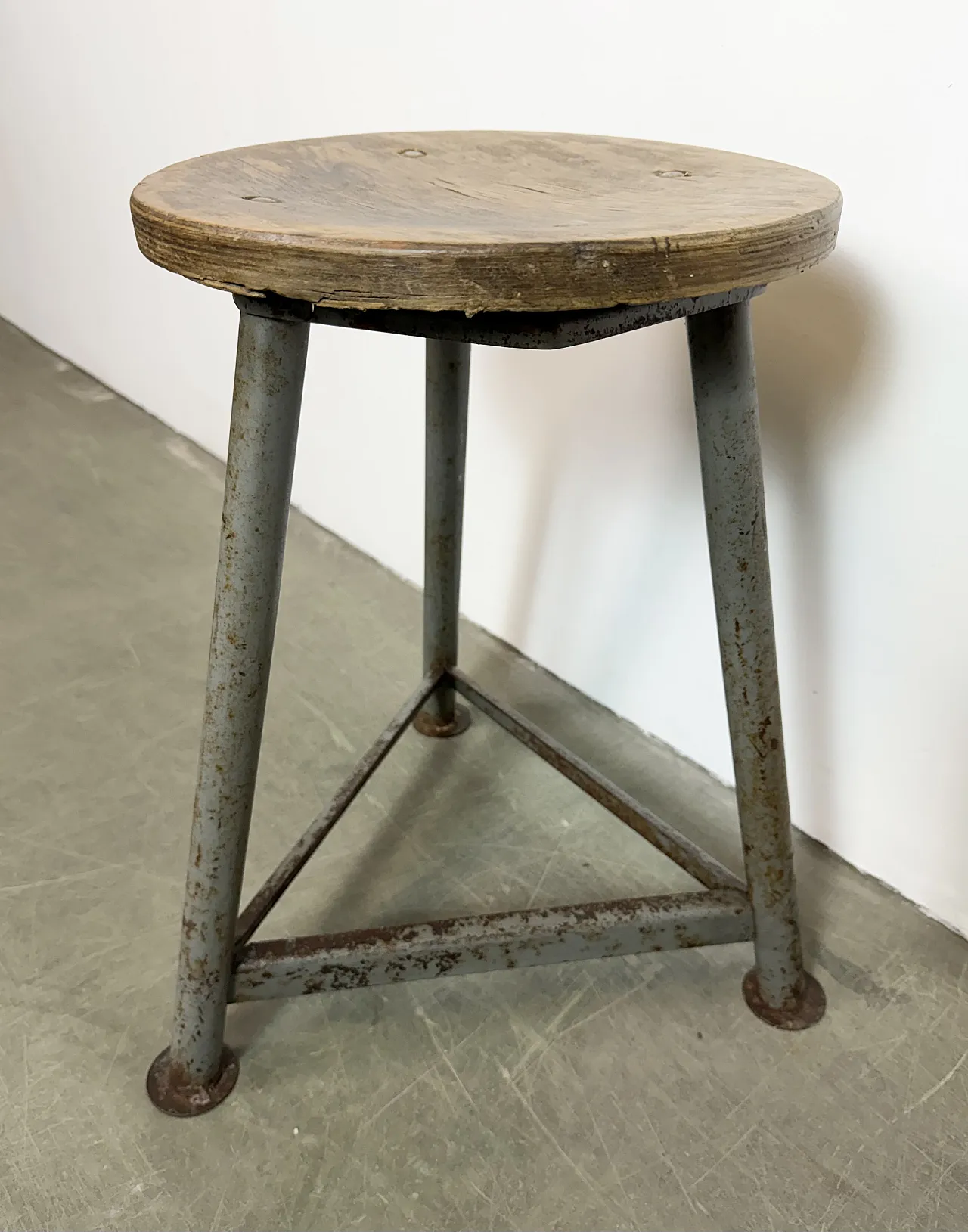 Grey Industrial Workshop Stool, 1960s 8