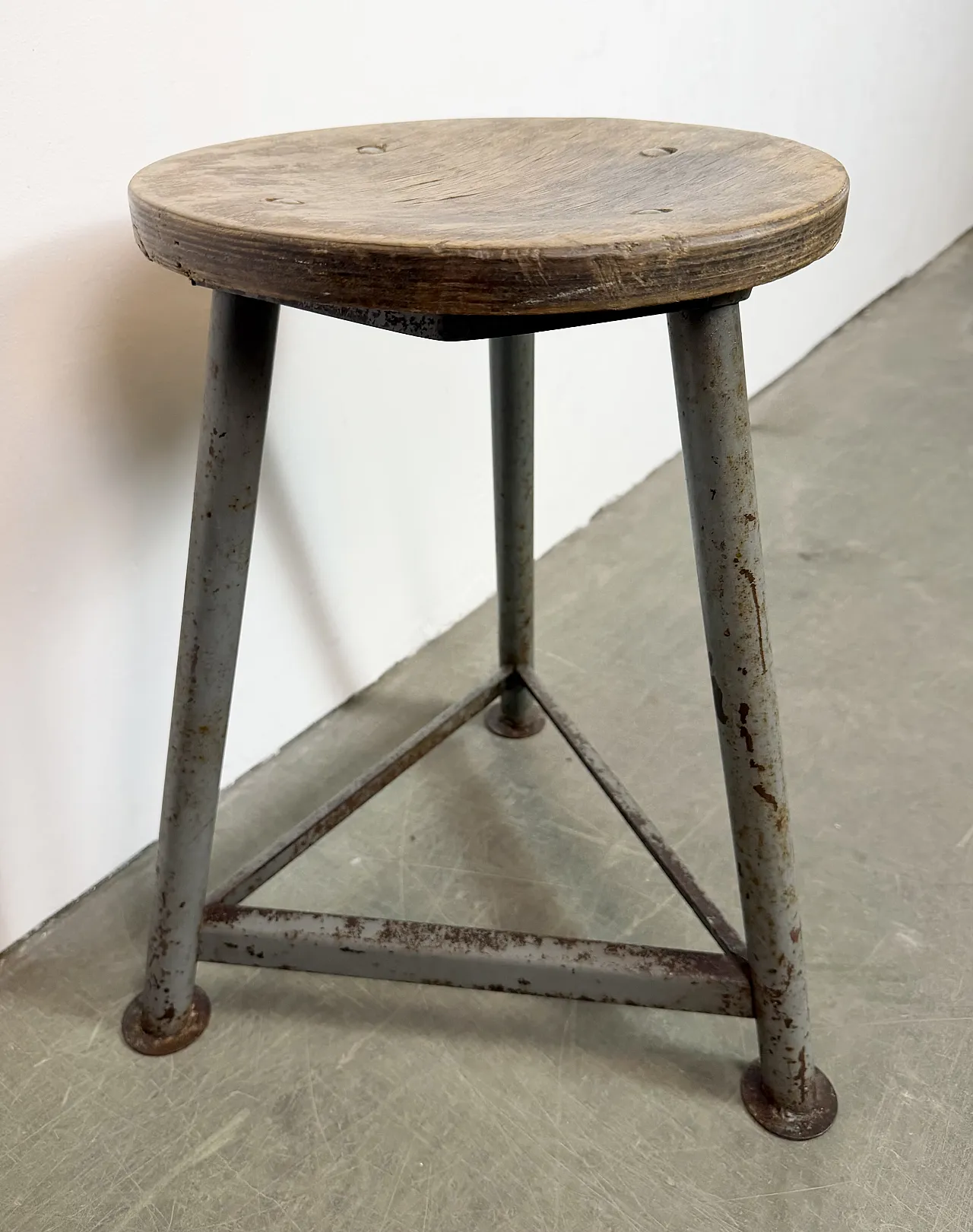 Grey Industrial Workshop Stool, 1960s 10
