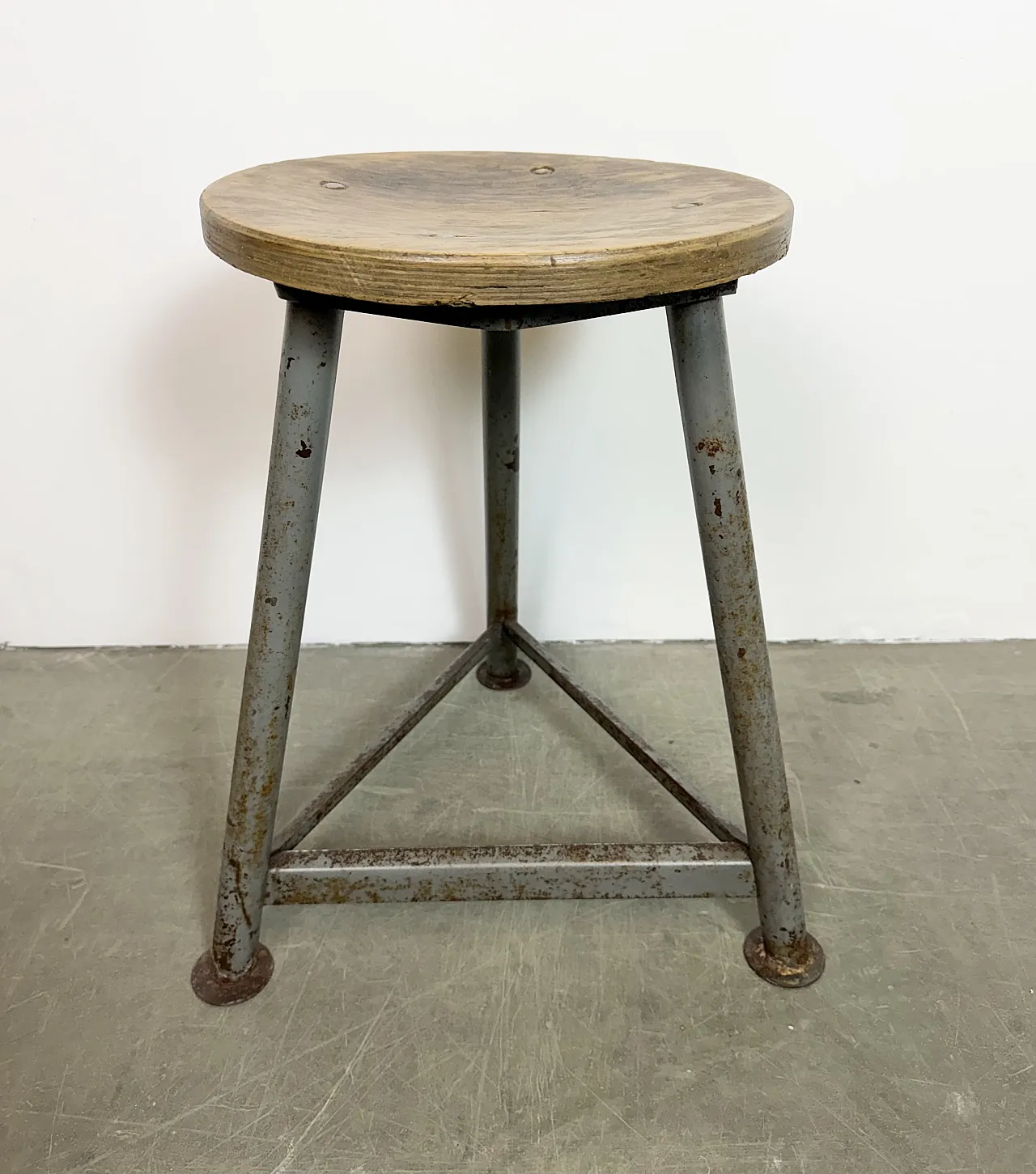 Grey Industrial Workshop Stool, 1960s 13