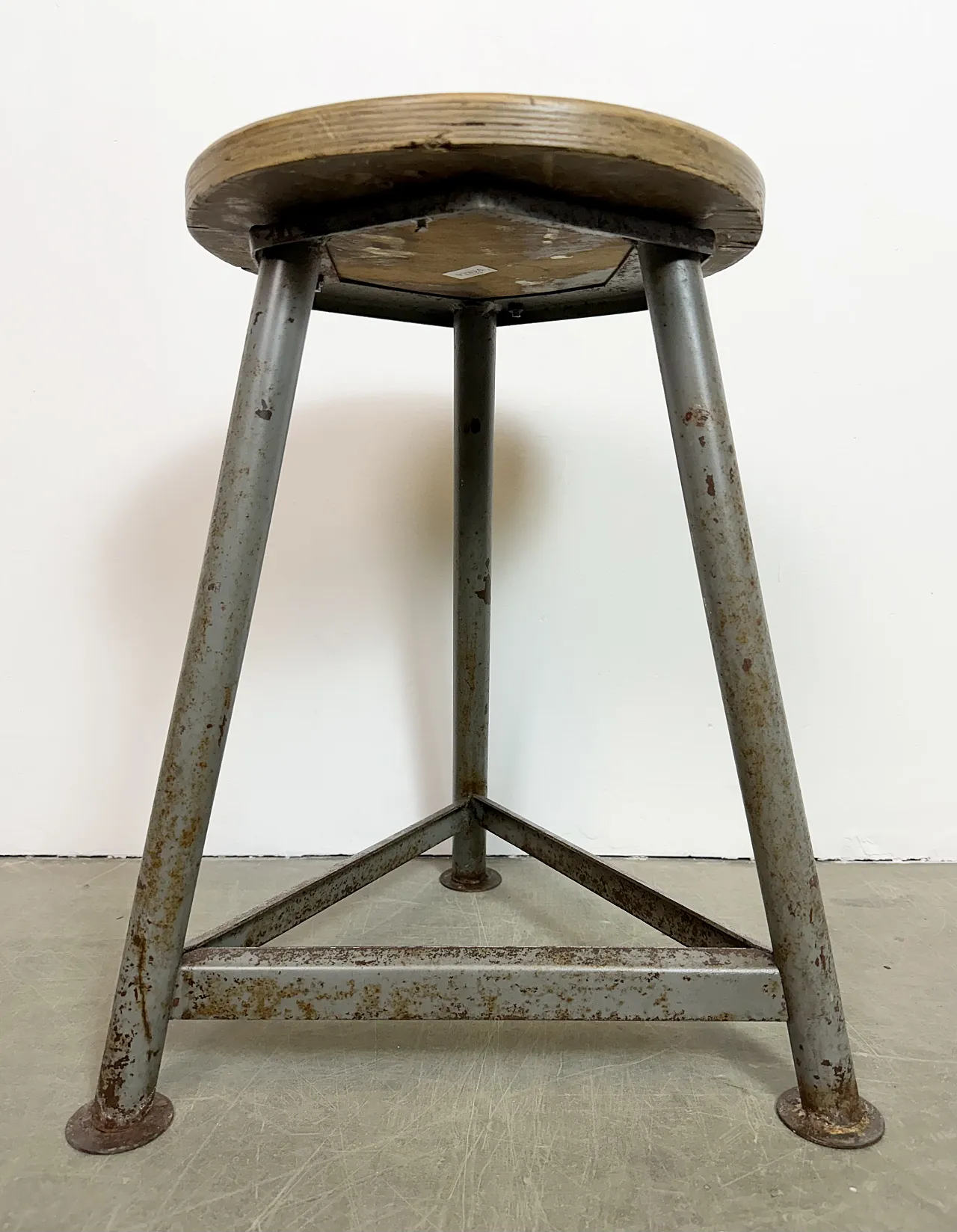 Grey Industrial Workshop Stool, 1960s 14