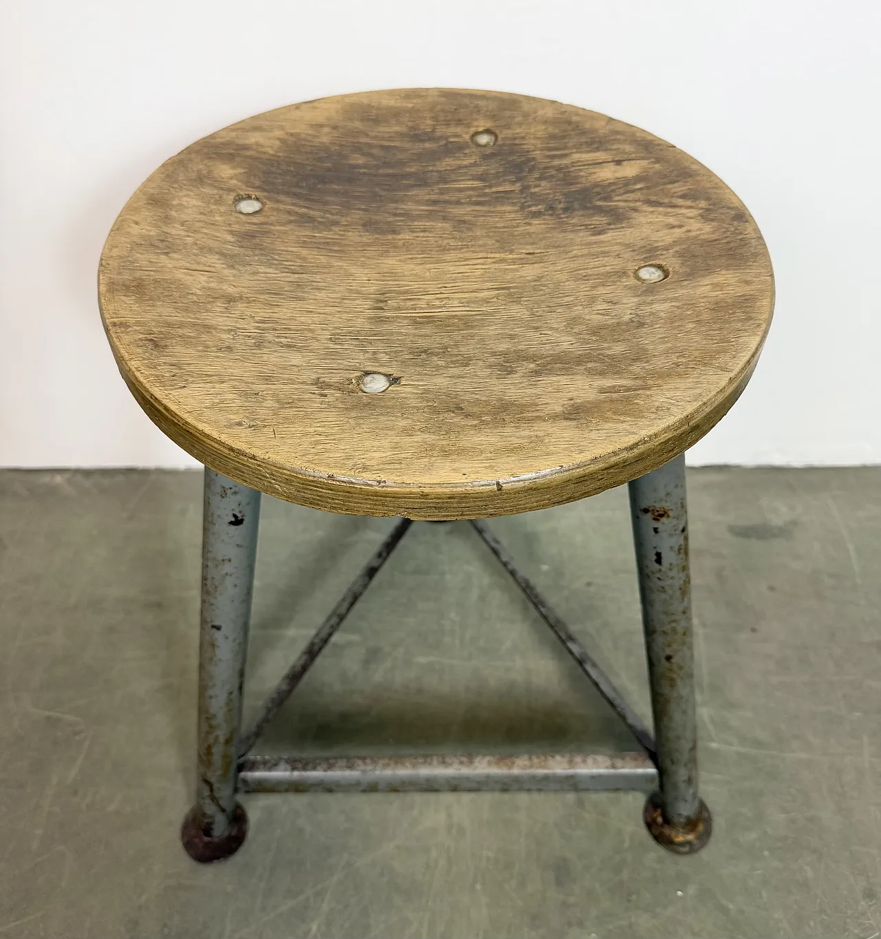 Grey Industrial Workshop Stool, 1960s 16