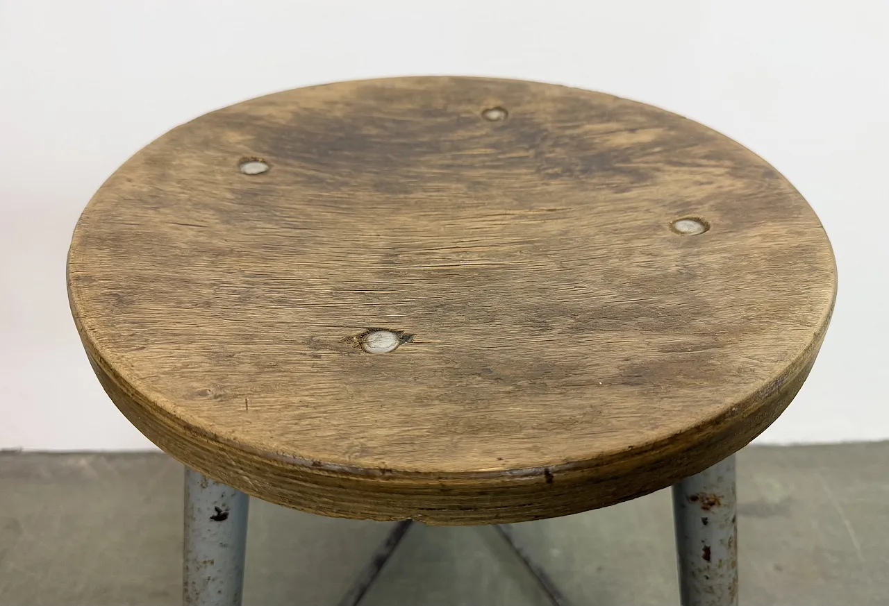 Grey Industrial Workshop Stool, 1960s 17