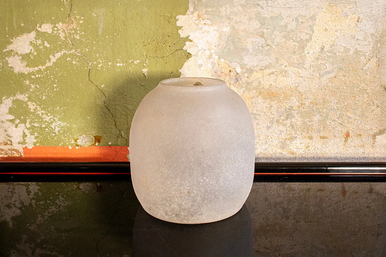 White scavo glass vase from Seguso, 1960s 1