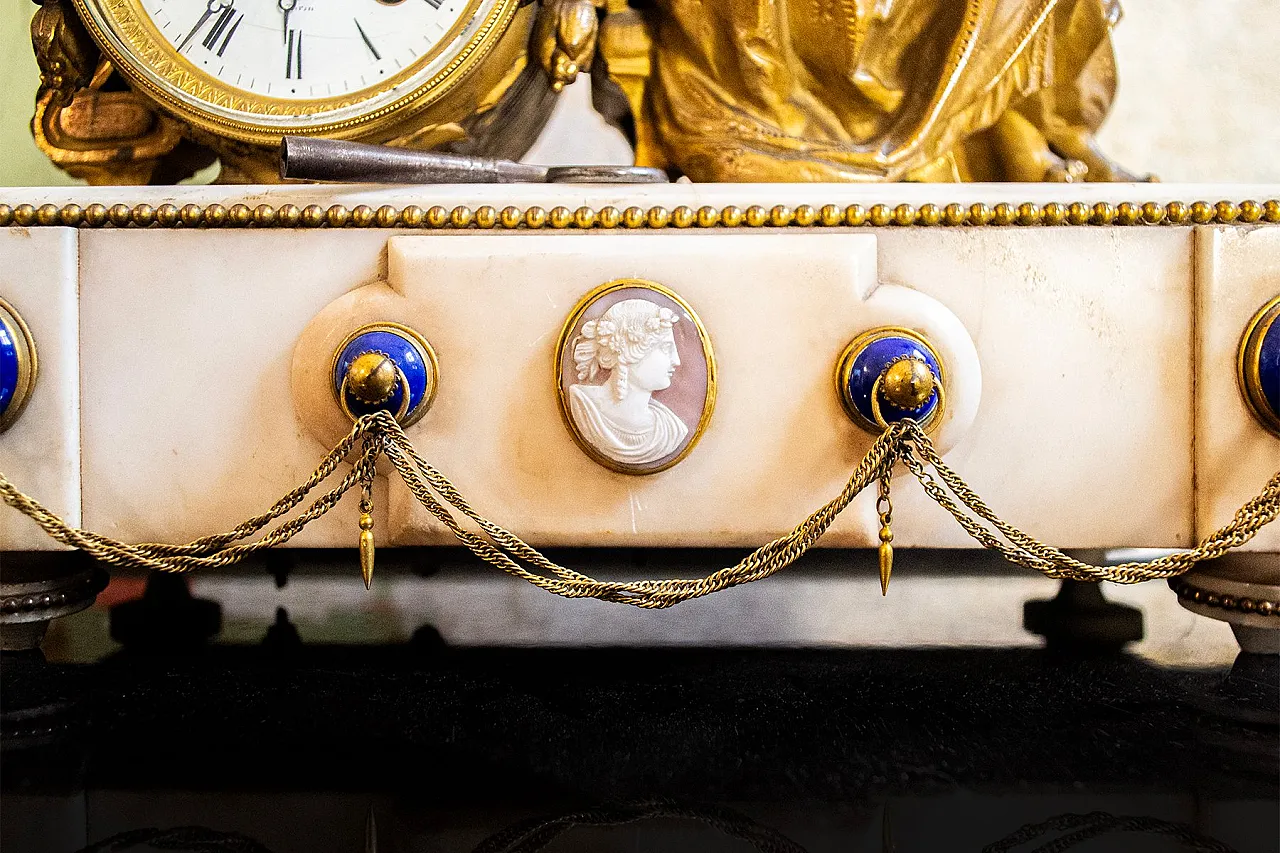 Mantel clock marble and bronze by T&Q Brevetes S.G.D.Q., 19th century 6