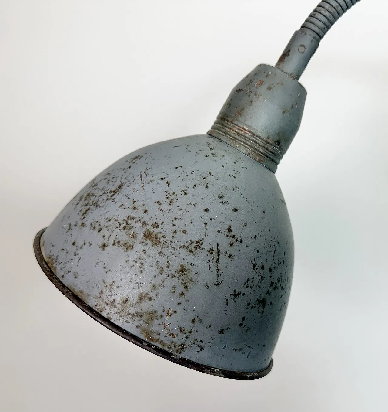 Grey Industrial Gooseneck Scissor Wall Lamp from Elektroinstala, 1960s 5