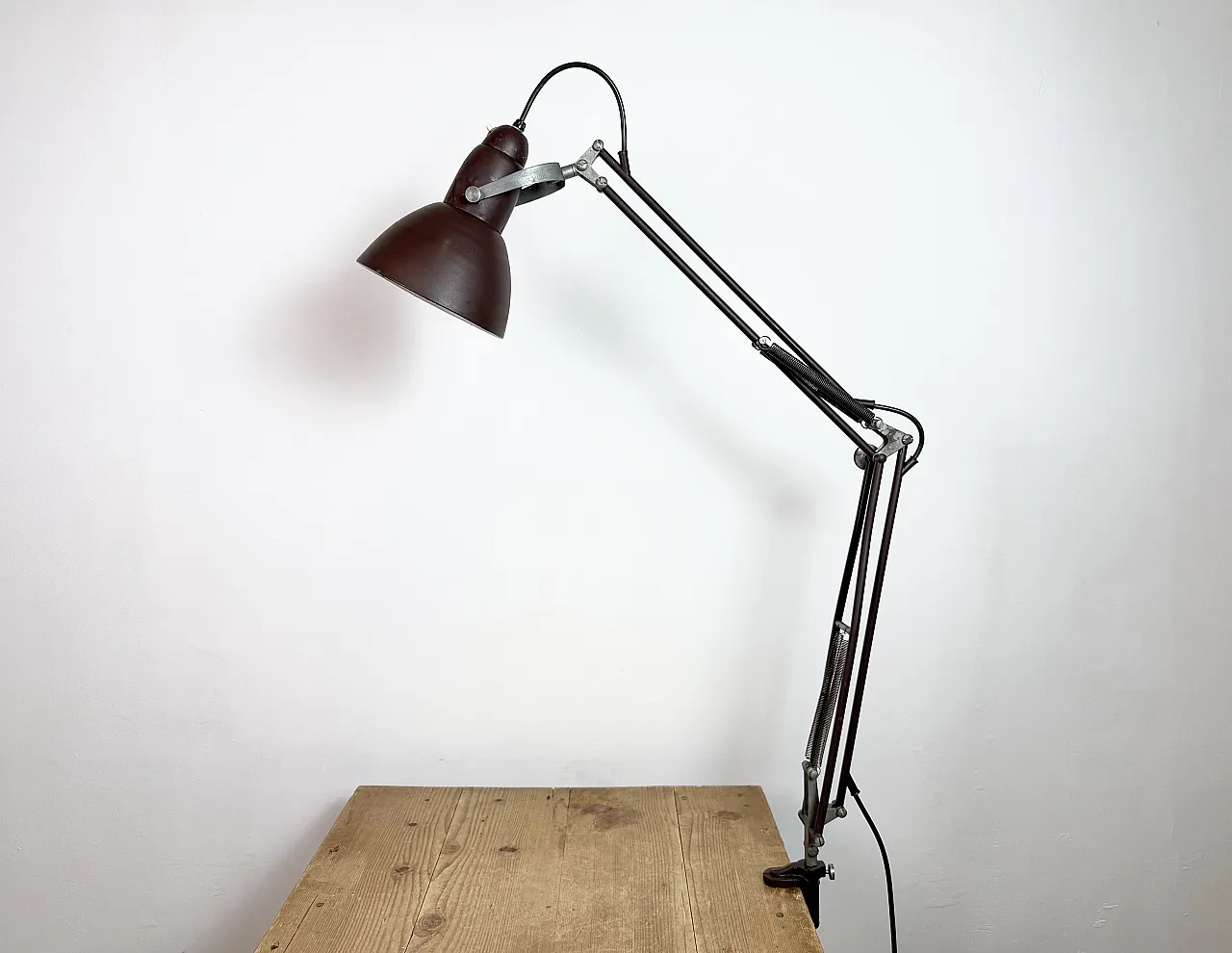 Vintage Brown Architect Table Lamp from Napako, 1950s 2