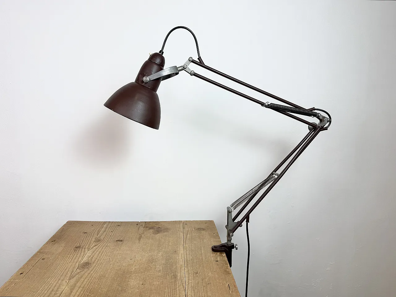 Vintage Brown Architect Table Lamp from Napako, 1950s 4