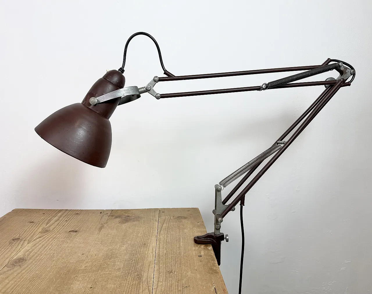 Vintage Brown Architect Table Lamp from Napako, 1950s 13
