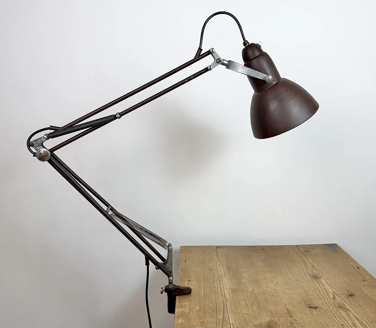 Vintage Brown Architect Table Lamp from Napako, 1950s 14