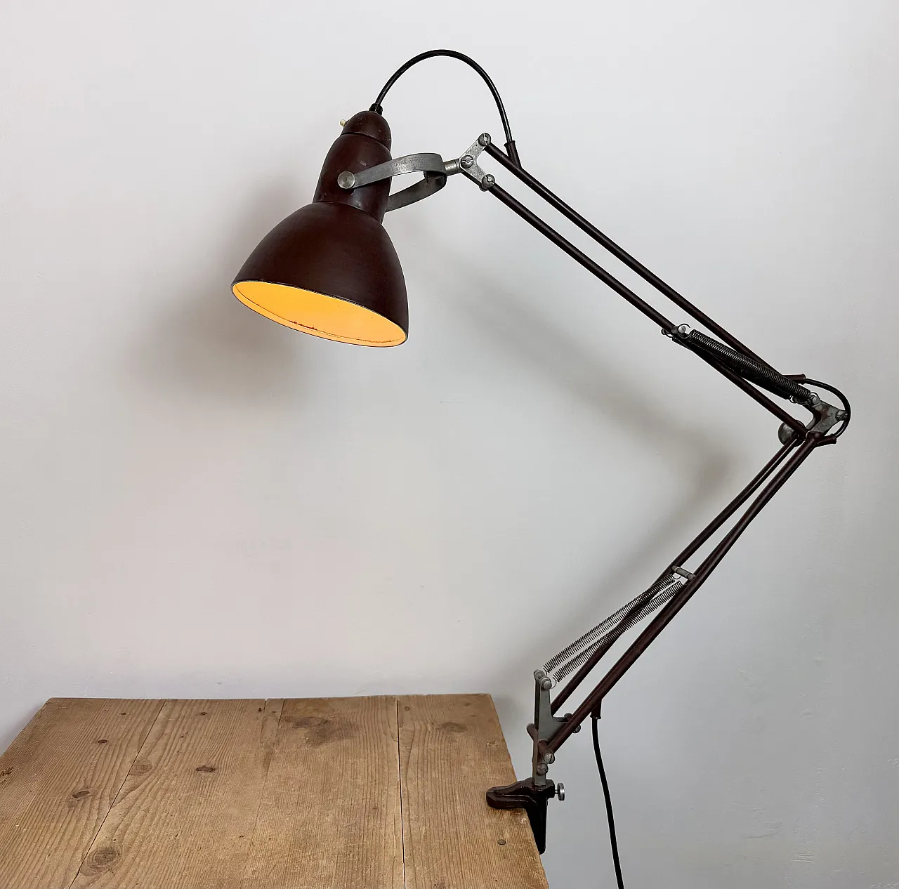 Vintage Brown Architect Table Lamp from Napako, 1950s 22