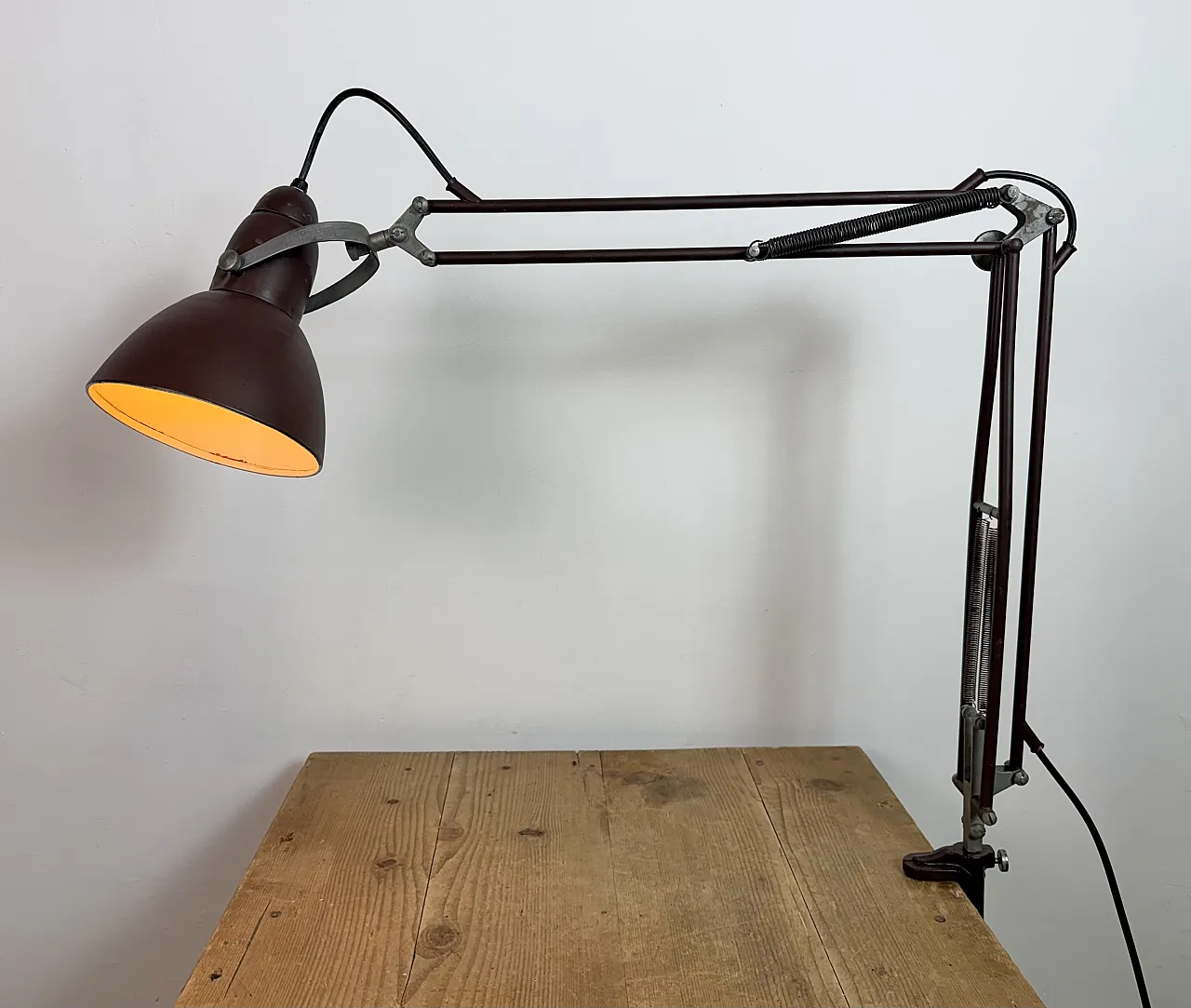 Vintage Brown Architect Table Lamp from Napako, 1950s 25