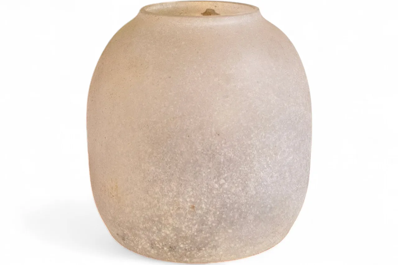 White scavo glass vase from Seguso, 1960s 7