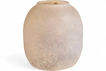 White scavo glass vase from Seguso, 1960s