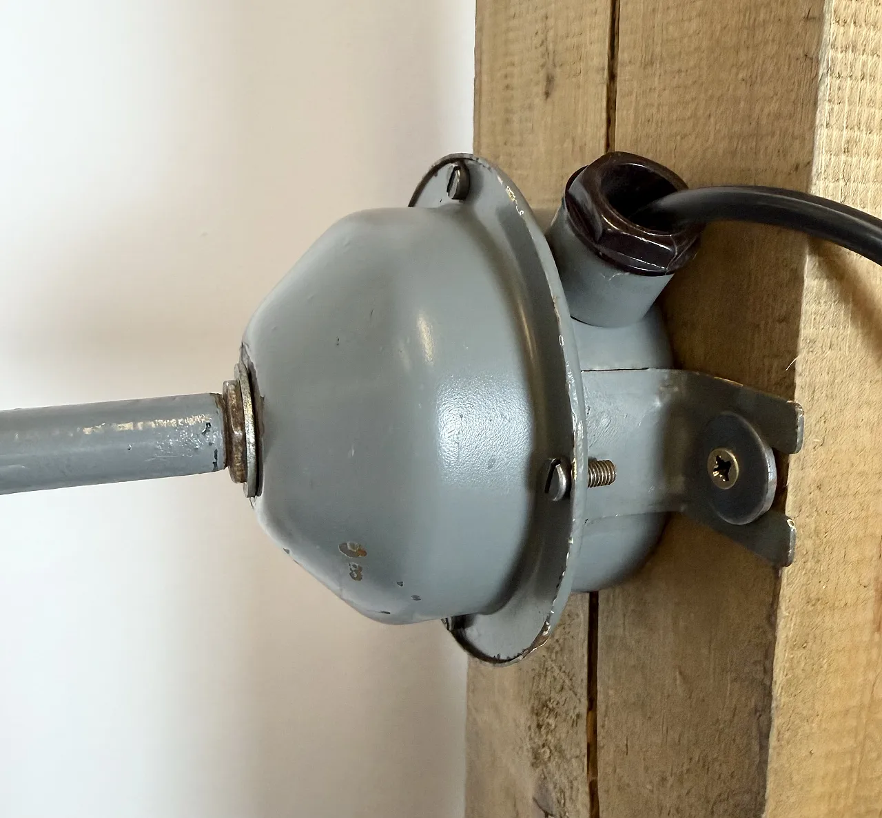Industrial Factory Wall Lamp with Black Enamel Shade, 1960s 4
