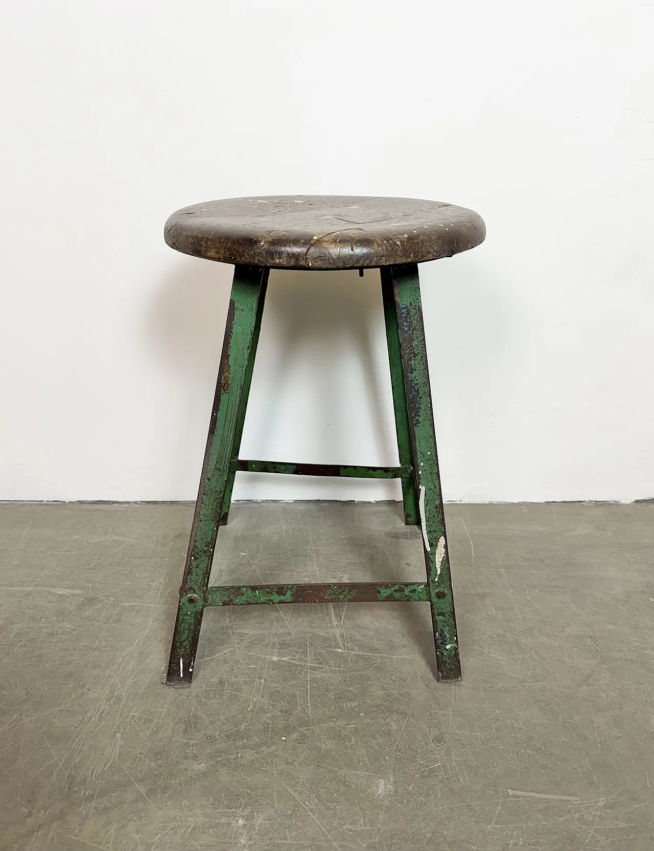 Green Industrial Workshop Stool, 1960s 2