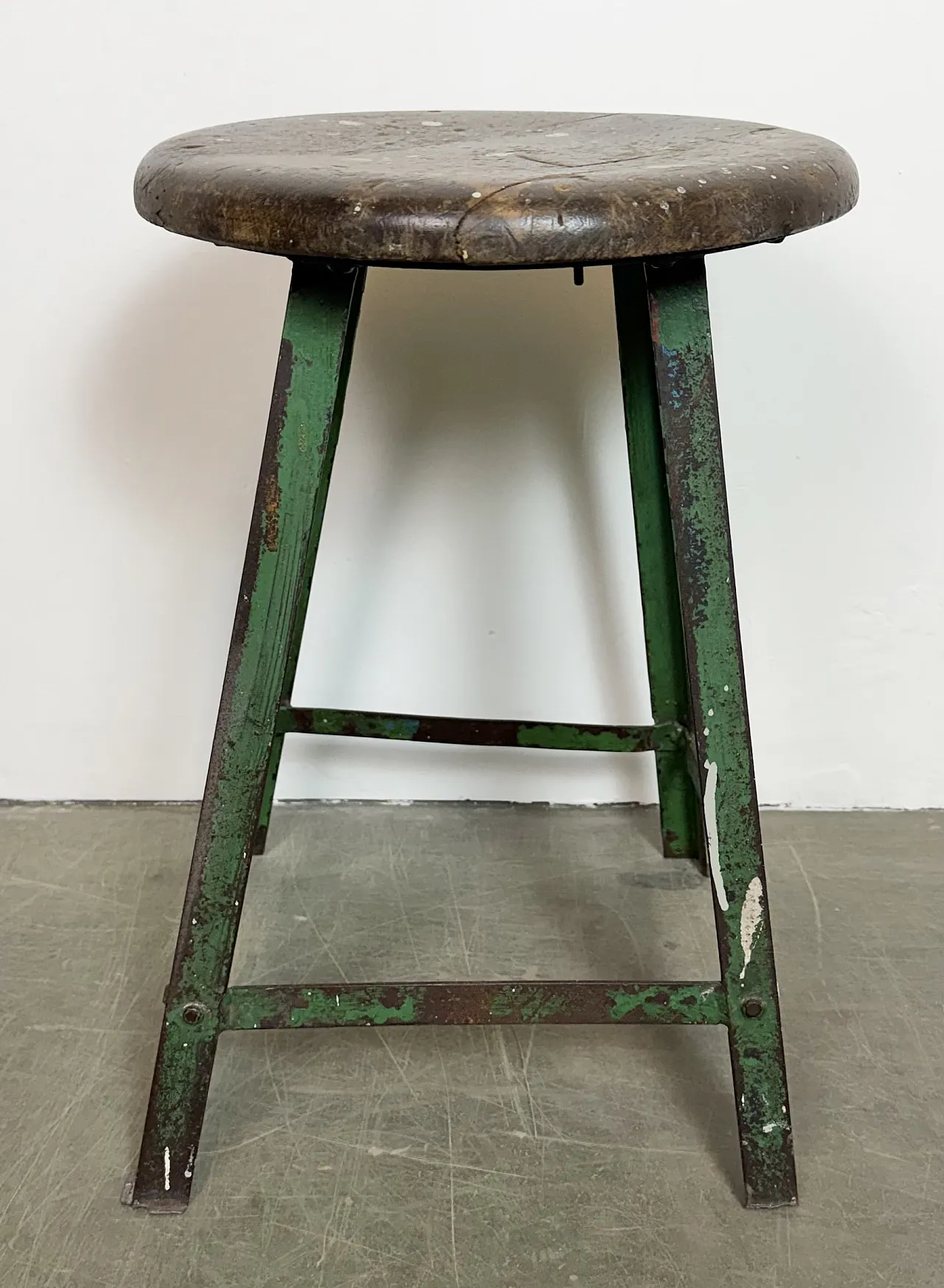 Green Industrial Workshop Stool, 1960s 3