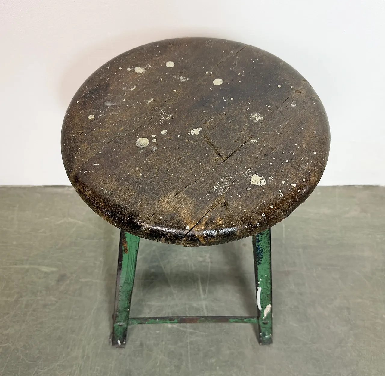 Green Industrial Workshop Stool, 1960s 5