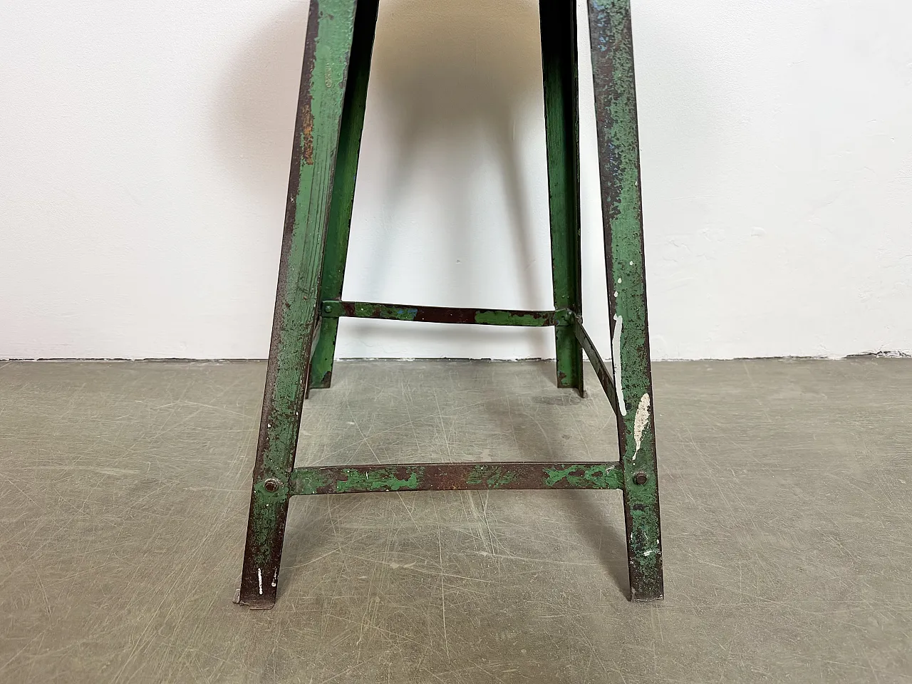 Green Industrial Workshop Stool, 1960s 6