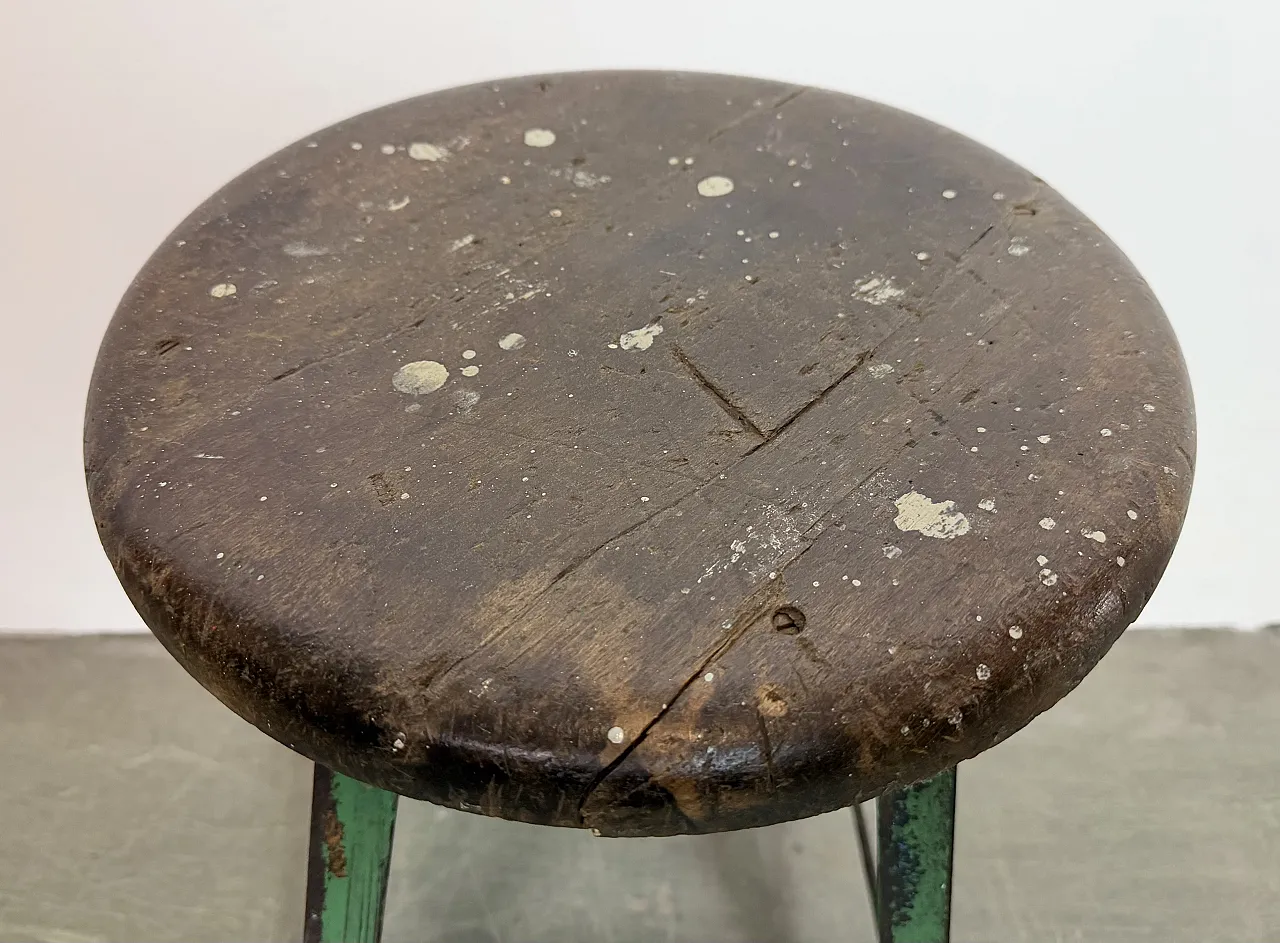 Green Industrial Workshop Stool, 1960s 7