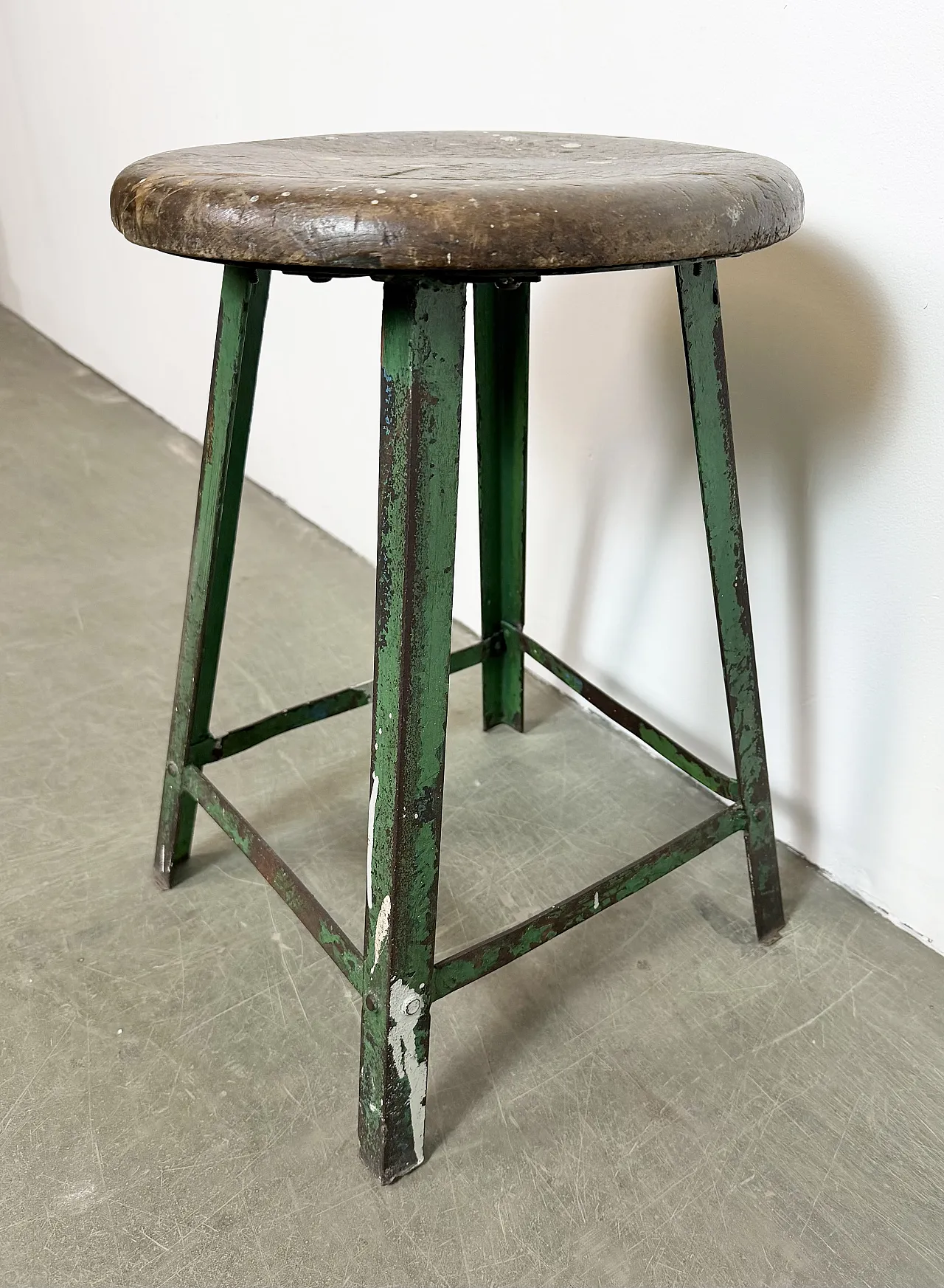 Green Industrial Workshop Stool, 1960s 8