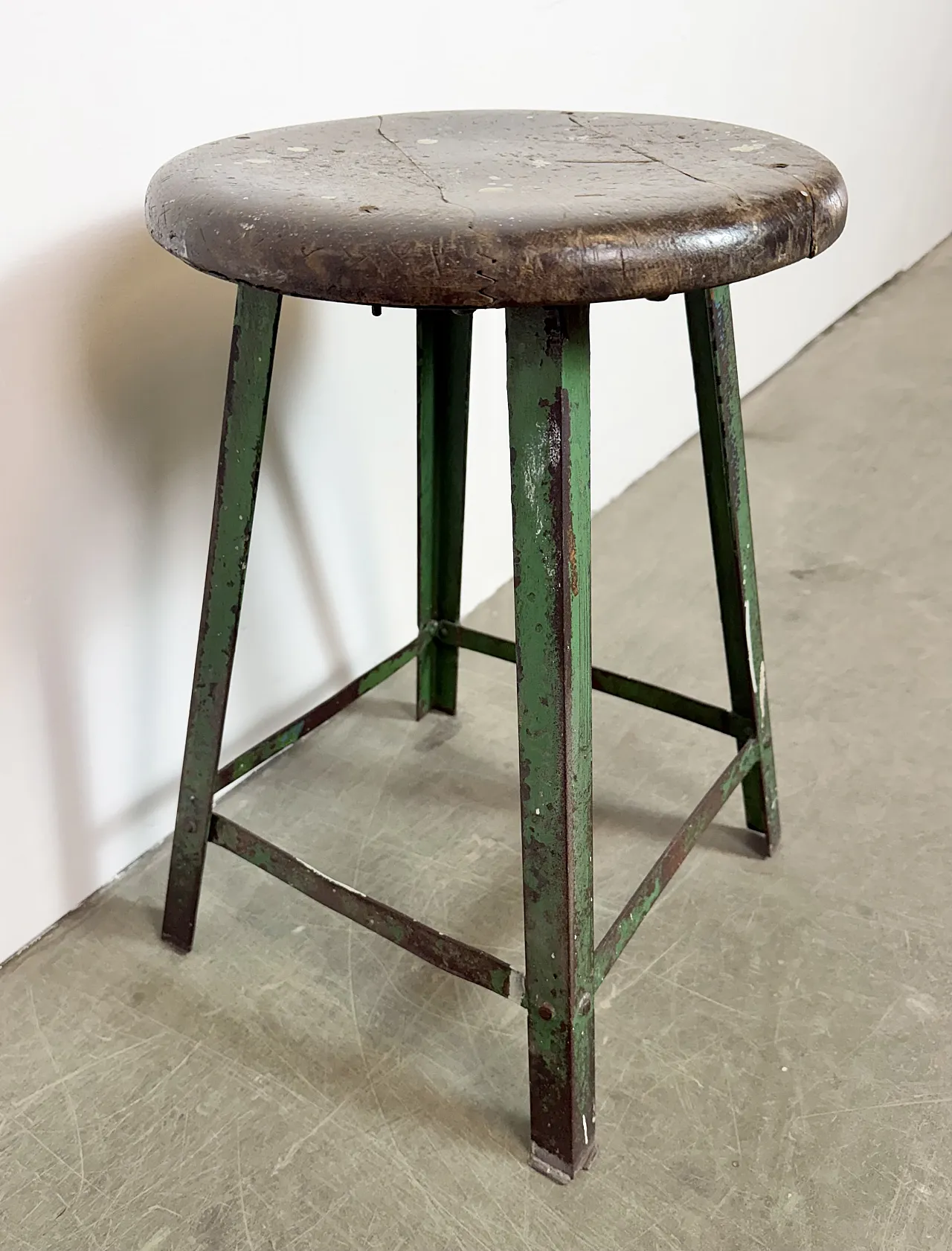 Green Industrial Workshop Stool, 1960s 9
