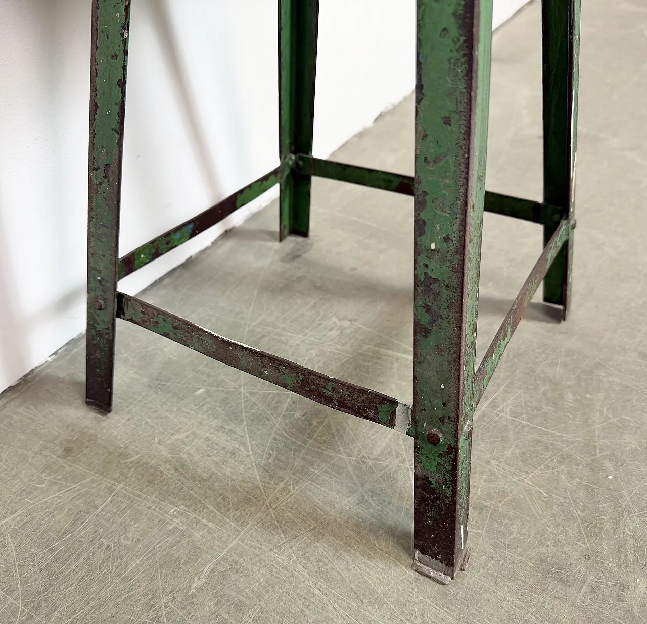 Green Industrial Workshop Stool, 1960s 10