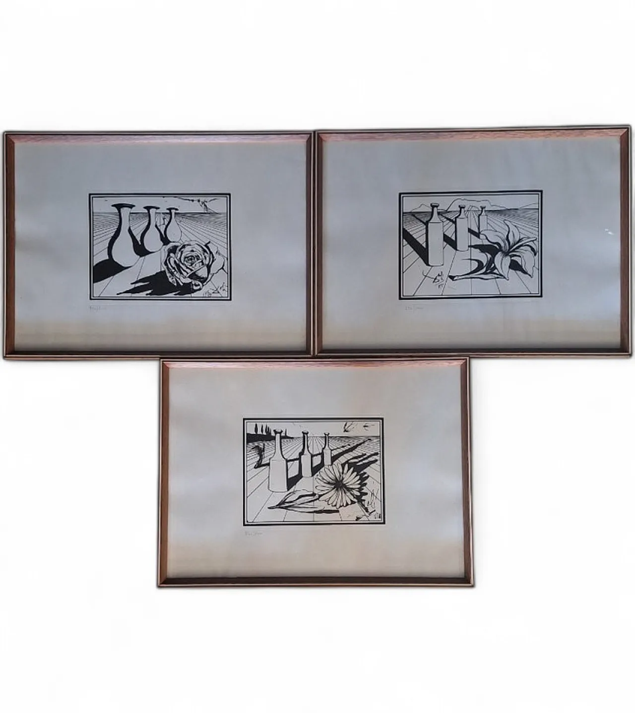 3 Serigrafie di Salvador Dali, Composizioni Rosso Antico, anni '70 9