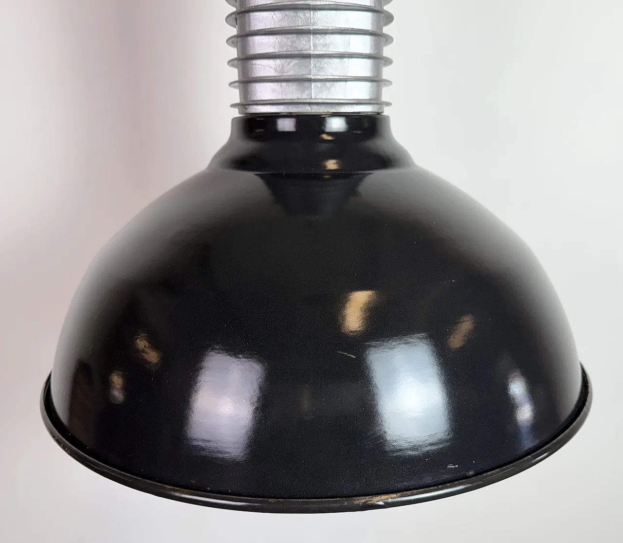 Large Industrial Black Enamel Factory Pendant Lamp from Philips, 1960s 5