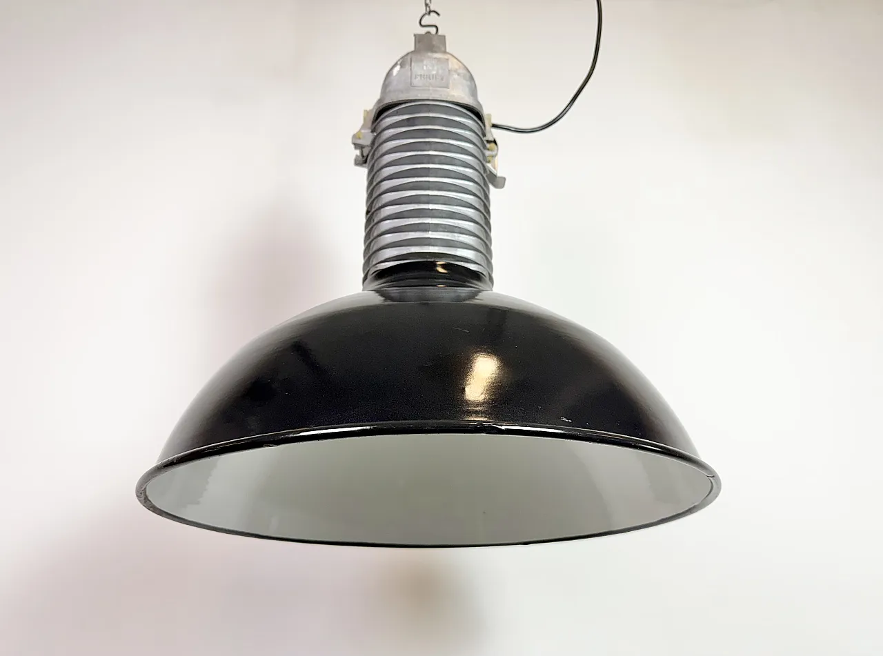 Large Industrial Black Enamel Factory Pendant Lamp from Philips, 1960s 13