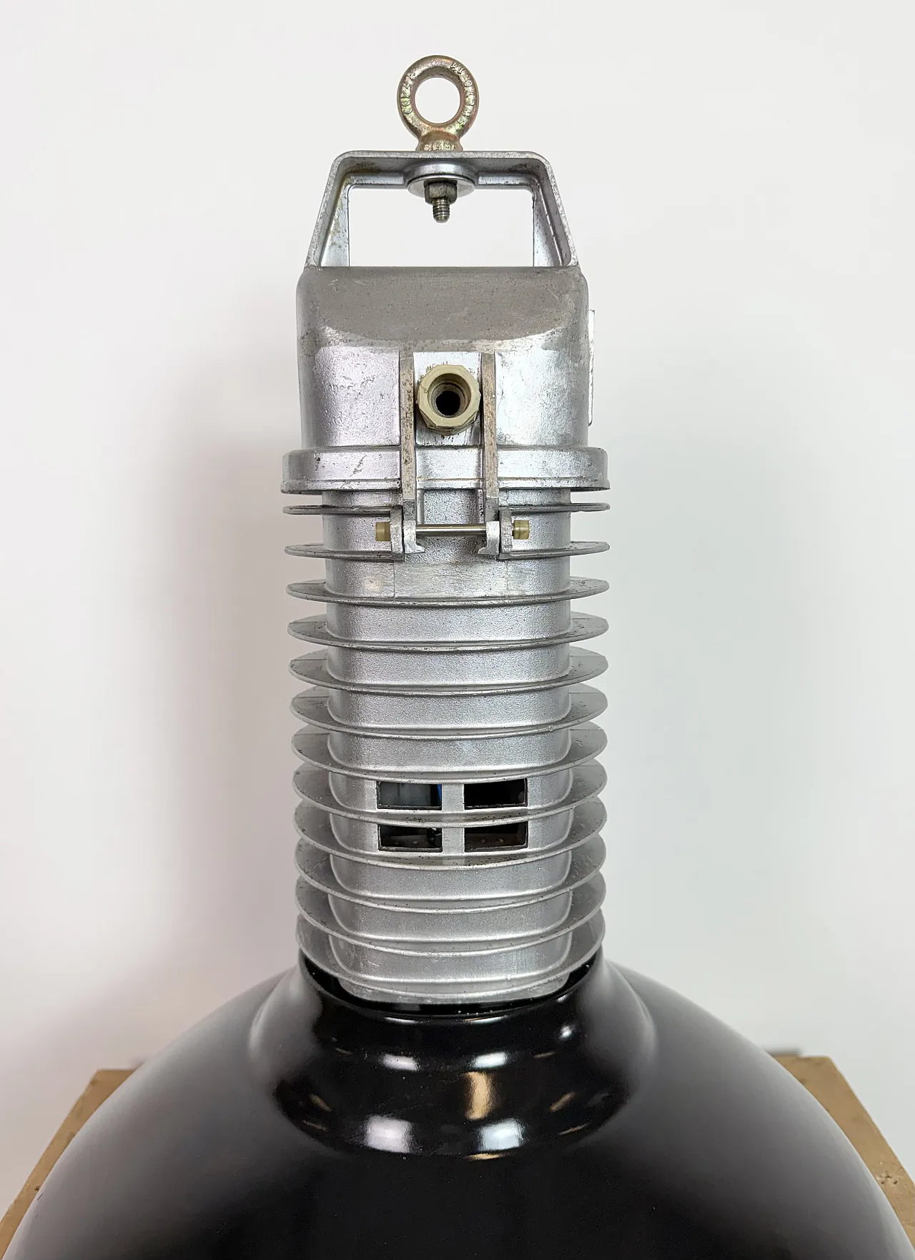 Large Industrial Black Enamel Factory Pendant Lamp from Philips, 1960s 19