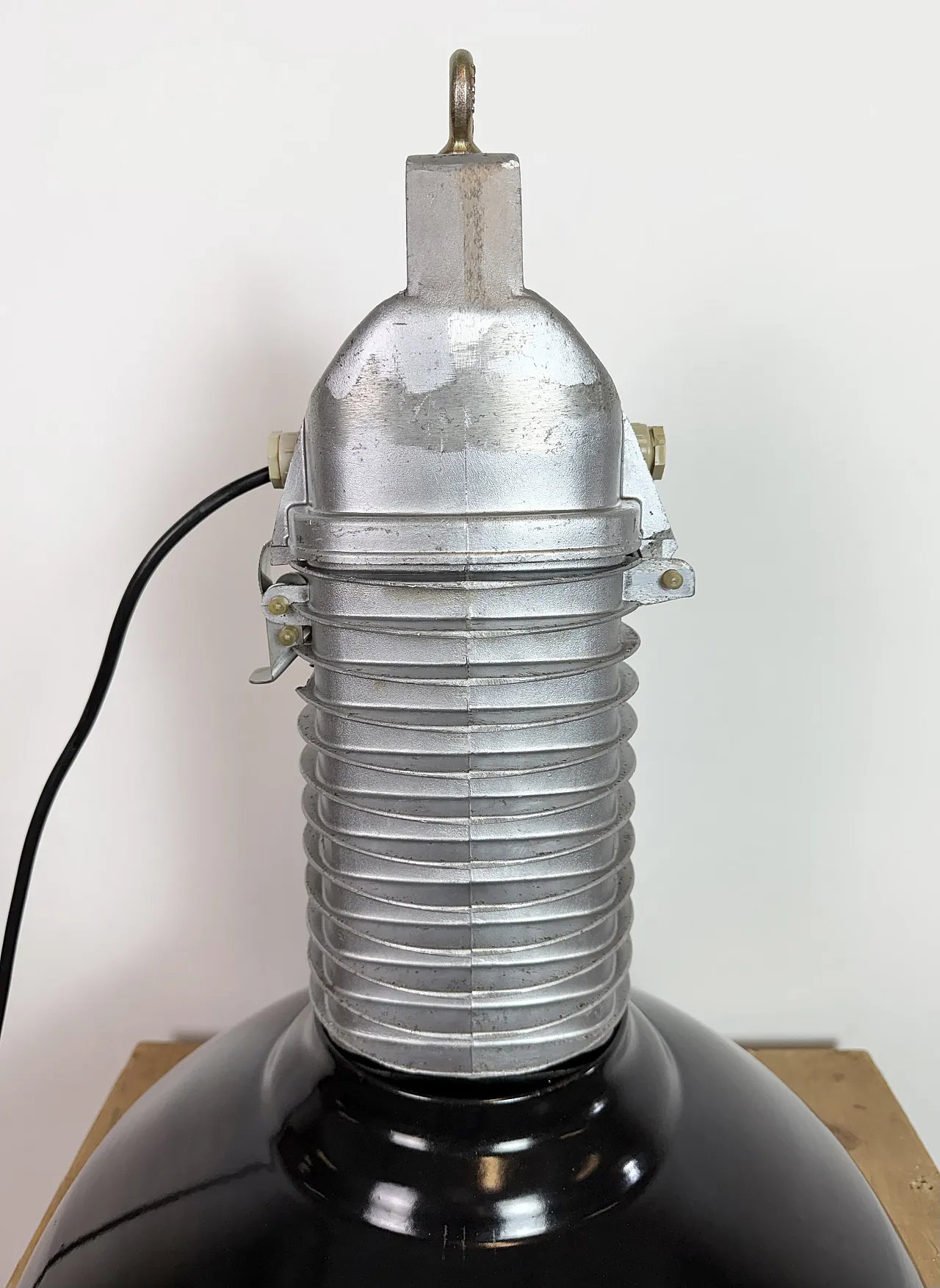 Large Industrial Black Enamel Factory Pendant Lamp from Philips, 1960s 21