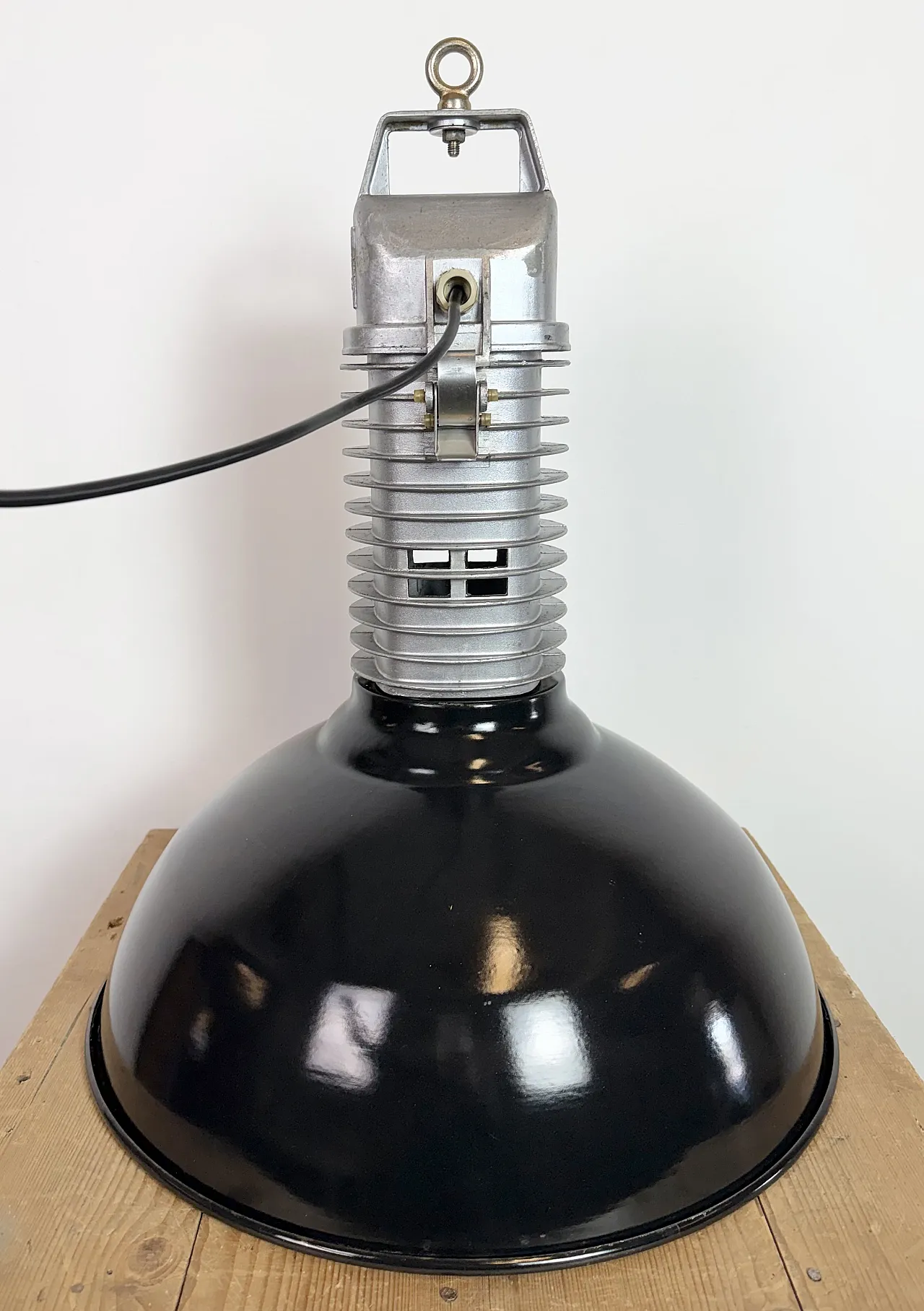 Large Industrial Black Enamel Factory Pendant Lamp from Philips, 1960s 22