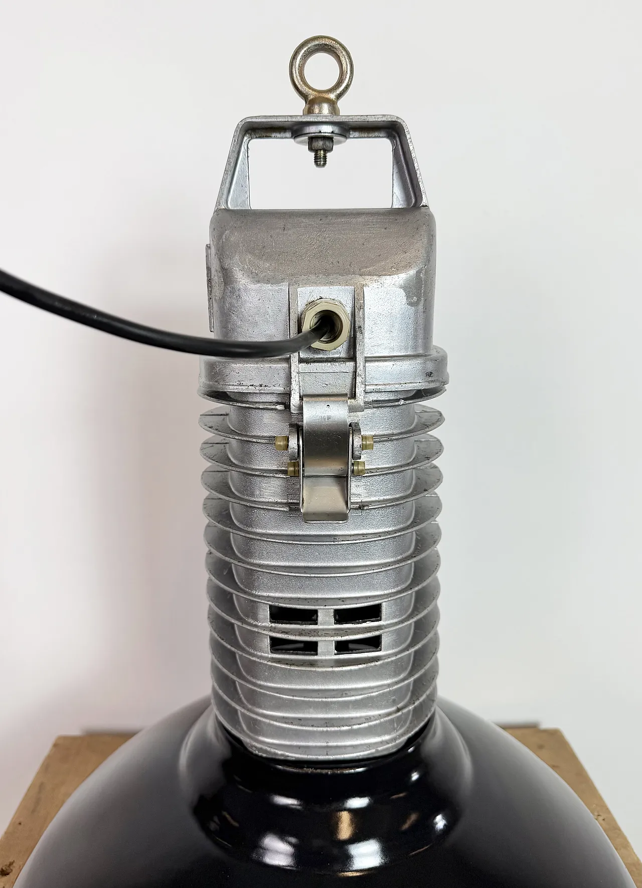 Large Industrial Black Enamel Factory Pendant Lamp from Philips, 1960s 23