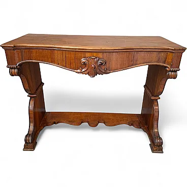 Feather walnut console table Charles X, 19th century